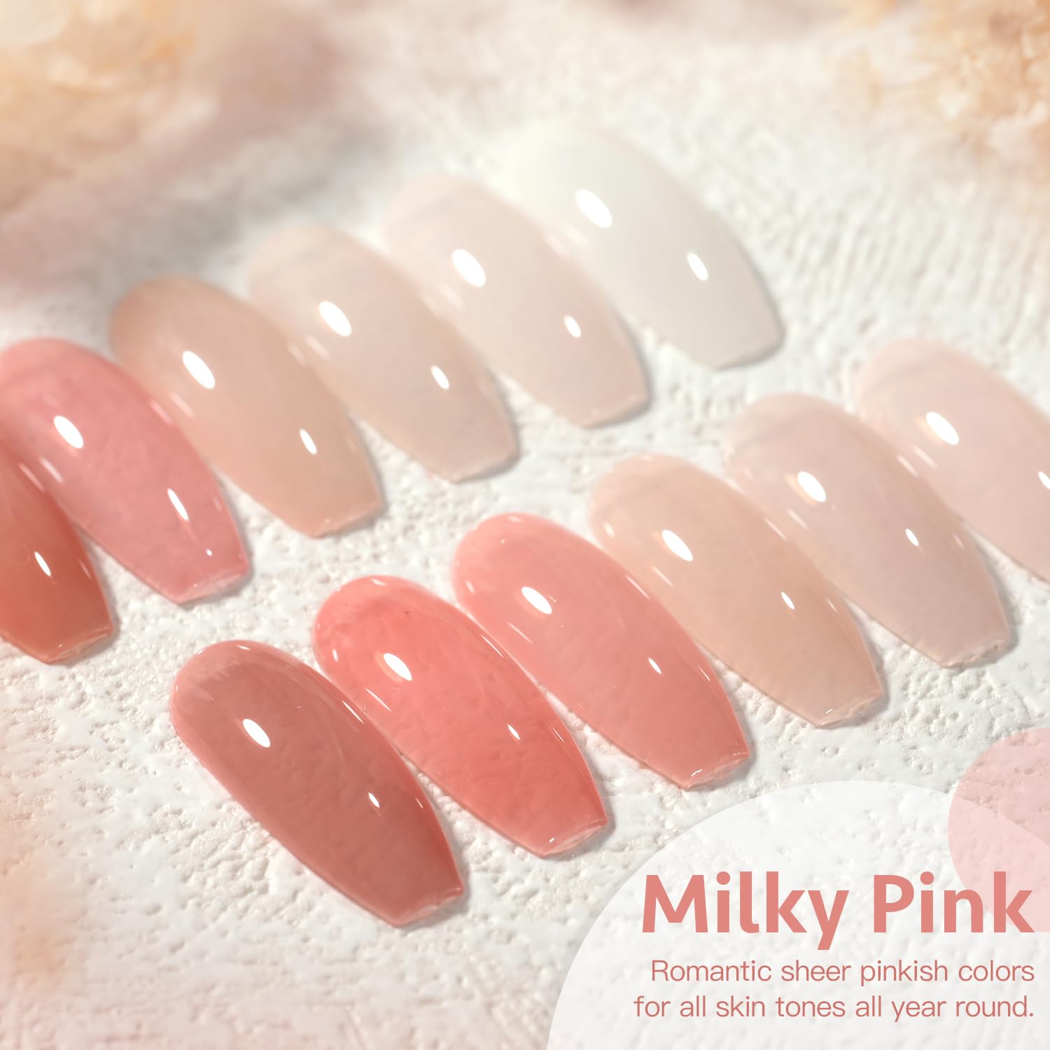 Foto 3 pulgar | Set De Esmaltes De Uñas Gaoy Milky Pink Jelly Nude Gel 7,3 Ml X6 - Venta Internacional.