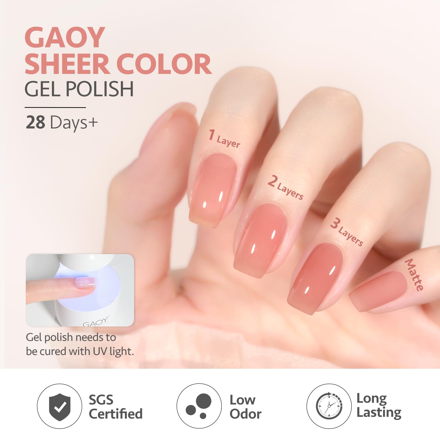 Foto 6 pulgar | Set De Esmaltes De Uñas Gaoy Milky Pink Jelly Nude Gel 7,3 Ml X6 - Venta Internacional.