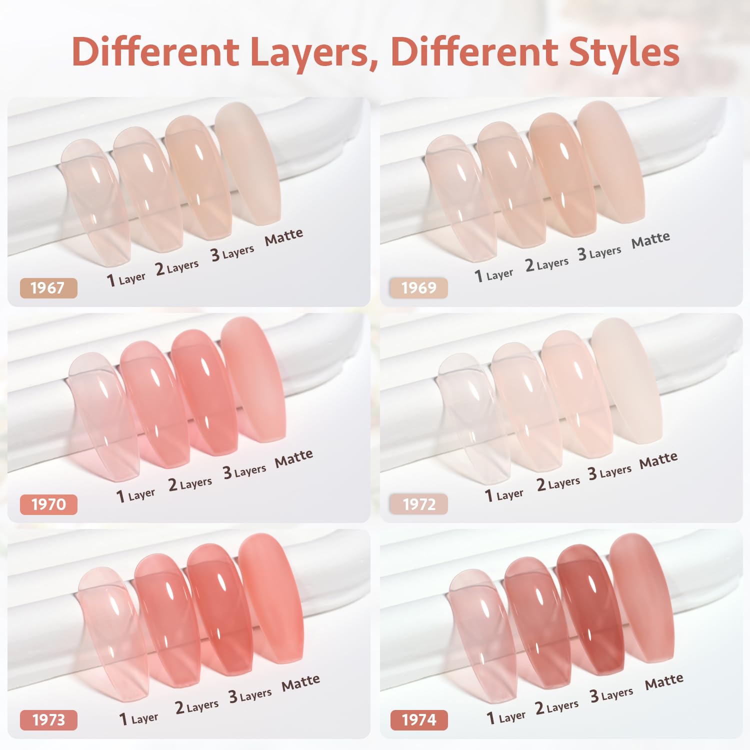 Foto 7 pulgar | Set De Esmaltes De Uñas Gaoy Milky Pink Jelly Nude Gel 7,3 Ml X6 - Venta Internacional.