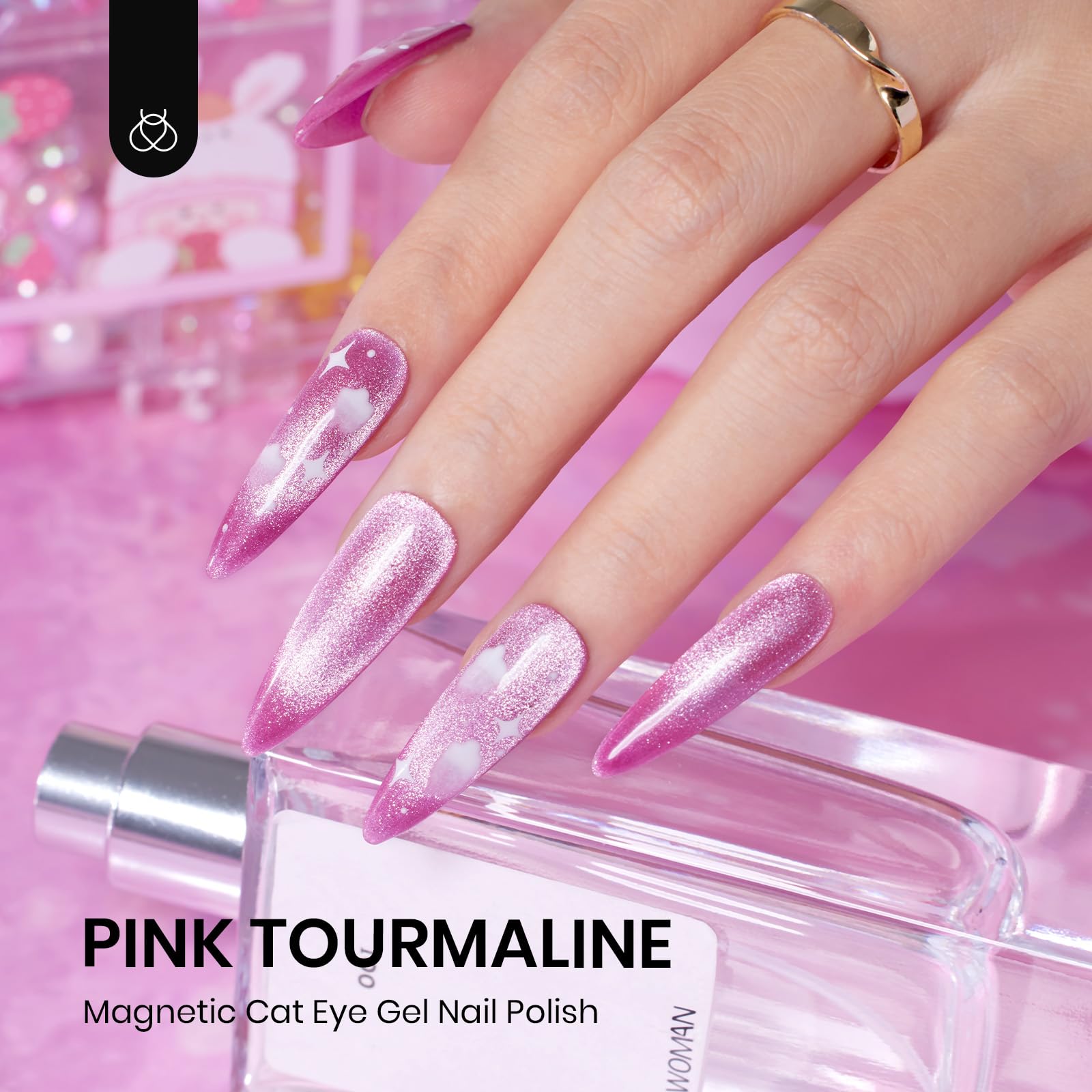Foto 3 pulgar | Esmalte De Uñas En Gel Beetles Cat Eye Pink, 15 Ml Con Imán - Venta Internacional.
