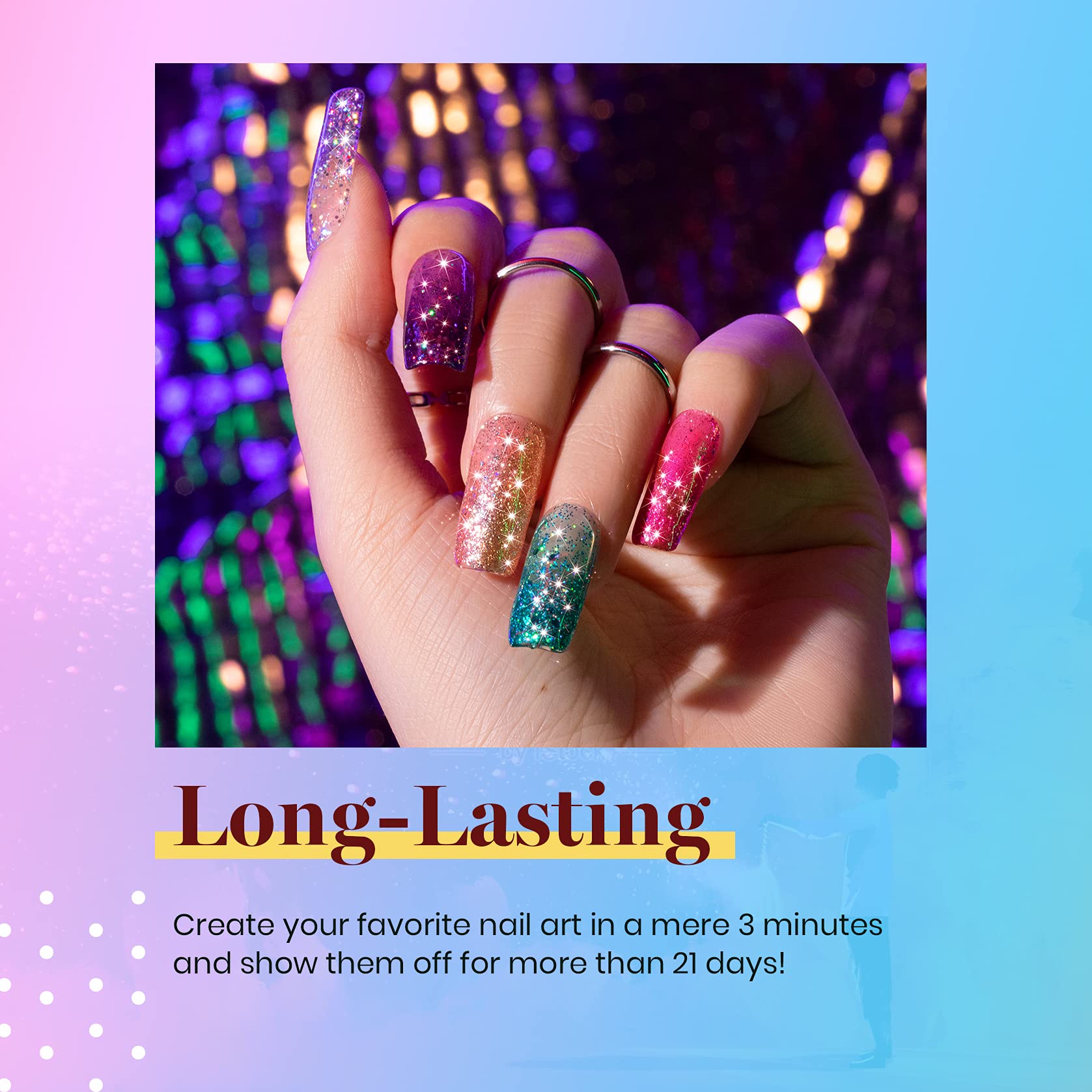Foto 4 | Esmalte De Uñas Con Purpurina Con Forma De Escarabajo, 6 Unidades, Rosa, Plata Y Platino - Venta Internacional.