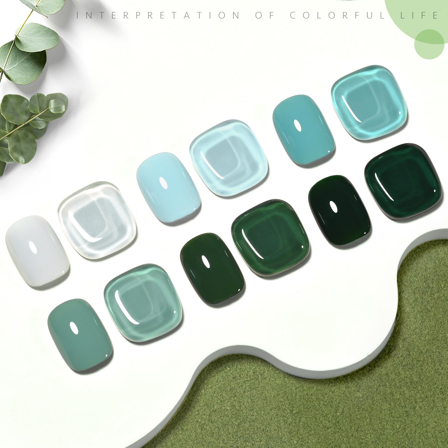Foto 3 pulgar | Set De Esmaltes De Uñas En Gel Gaoy Green Dark Forest Green Blue Grey - Venta Internacional.