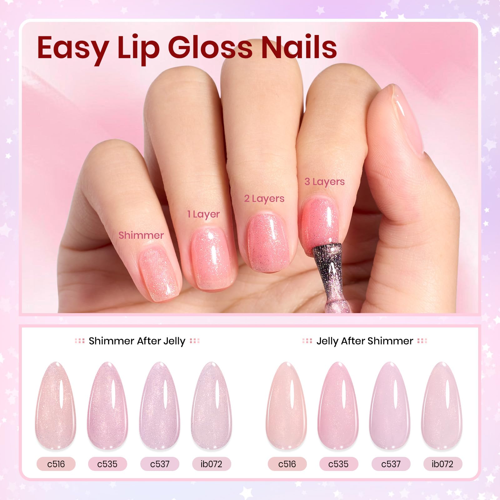 Foto 4 pulgar | Set De Esmaltes De Uñas Beetles Jelly Gel, 20 Colores, Purpurina Rosa - Venta Internacional.