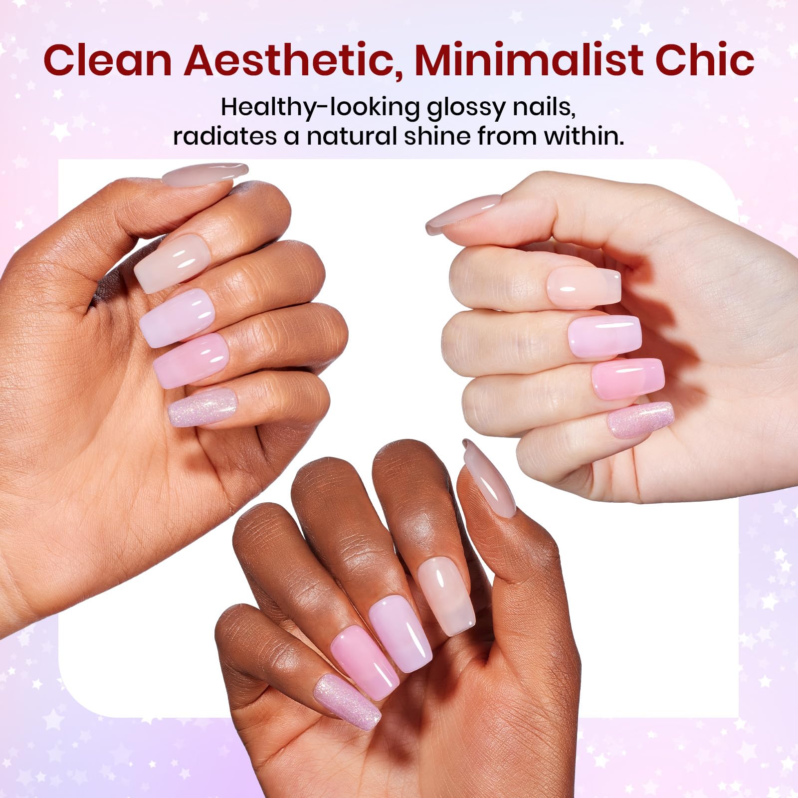 Foto 4 | Set De Esmaltes De Uñas Beetles Jelly Gel, 20 Colores, Purpurina Rosa - Venta Internacional.