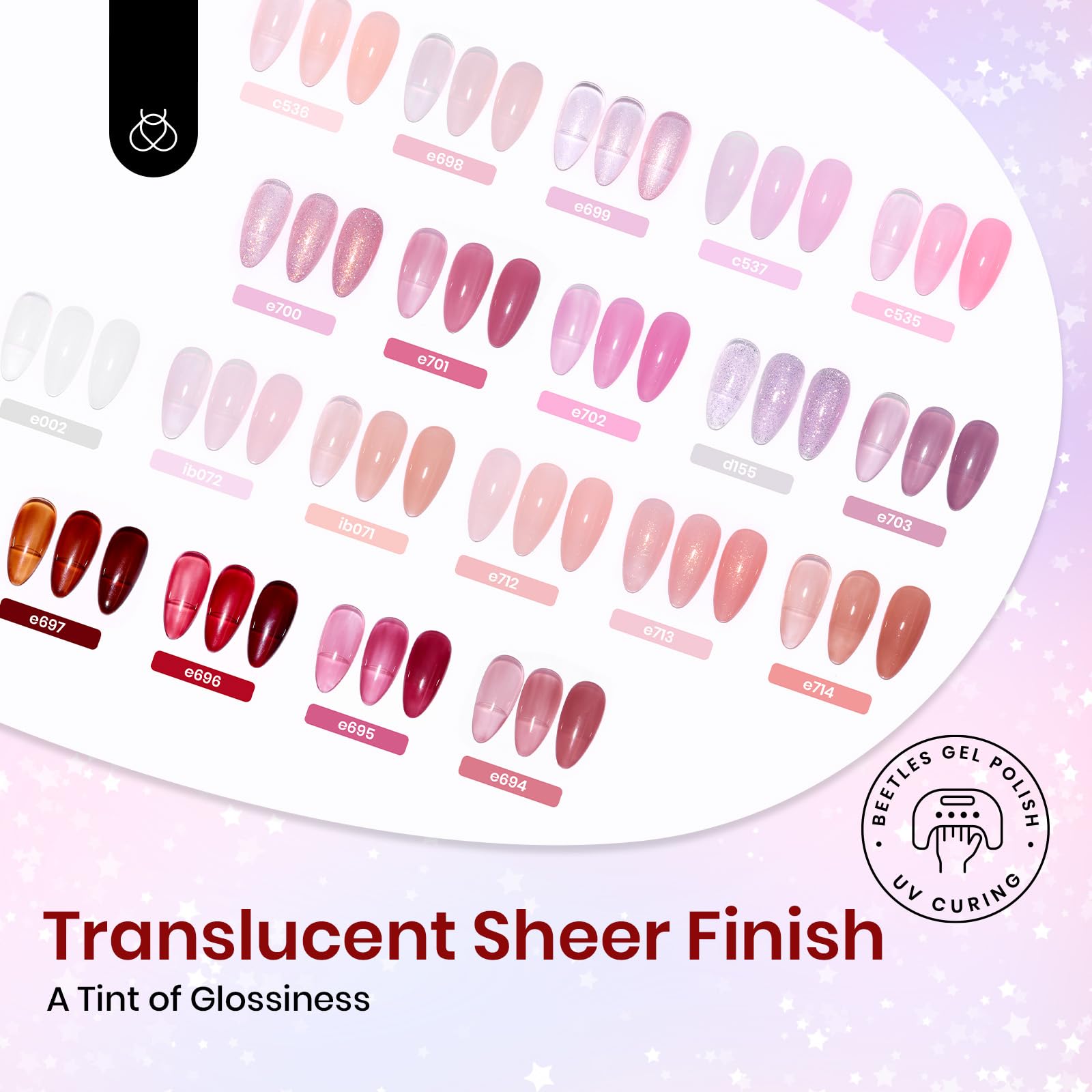 Foto 7 | Set De Esmaltes De Uñas Beetles Jelly Gel, 20 Colores, Purpurina Rosa - Venta Internacional.