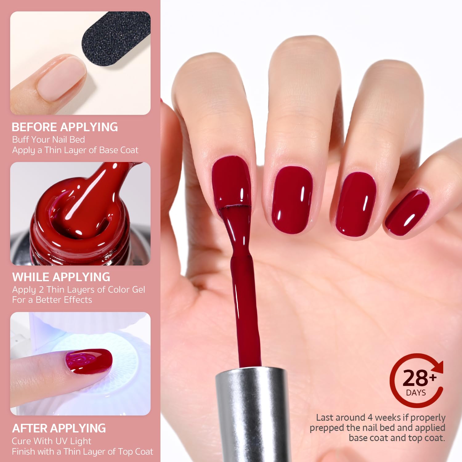 Foto 7 pulgar | Esmalte De Uñas Gaoy Red Gel 16 Ml Soak Off Uv Light 1201 Carmine - Venta Internacional.