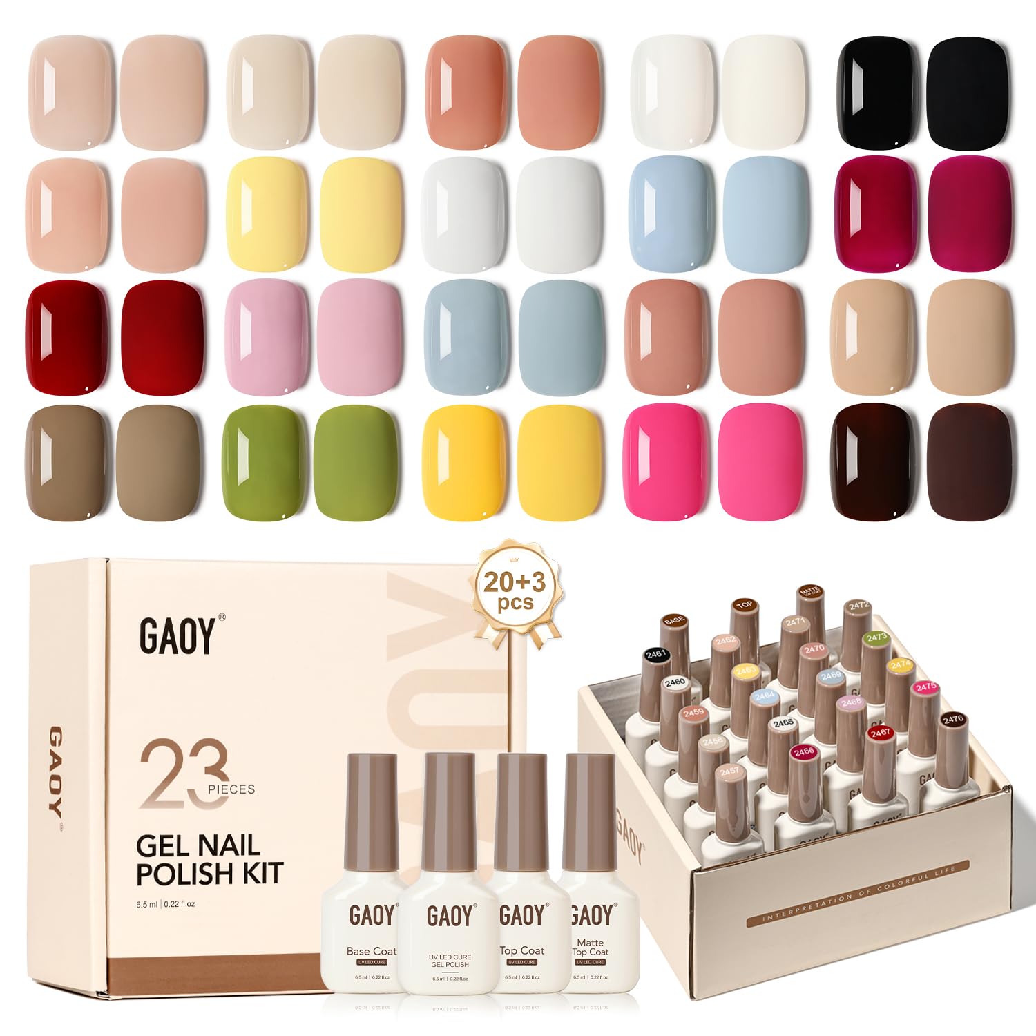 Foto 2 pulgar | Kit De Esmaltes De Uñas En Gel Gaoy, 23 Unidades, Rojo, Azul Y Verde Para Todas Las Estaciones - Venta Internacional.