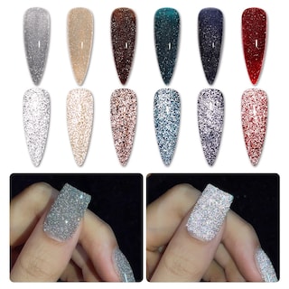 Foto 1 | Set De Esmaltes De Uñas Gaoy Reflective Gel Con Purpurina, 6 Colores, 7,3 Ml - Venta Internacional.