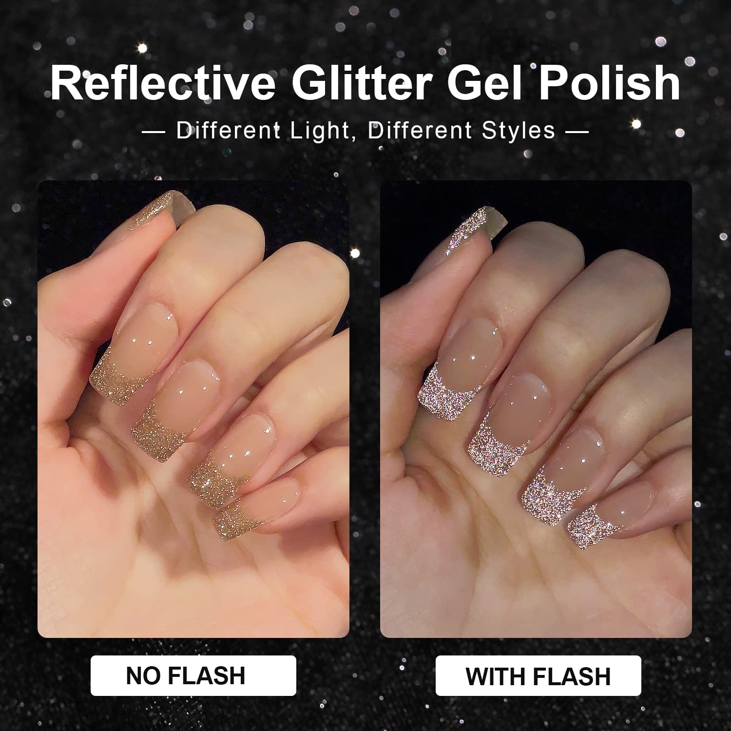 Foto 2 | Set De Esmaltes De Uñas Gaoy Reflective Gel Con Purpurina, 6 Colores, 7,3 Ml - Venta Internacional.