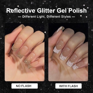 Foto 2 | Set De Esmaltes De Uñas Gaoy Reflective Gel Con Purpurina, 6 Colores, 7,3 Ml - Venta Internacional.