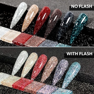 Foto 6 | Set De Esmaltes De Uñas Gaoy Reflective Gel Con Purpurina, 6 Colores, 7,3 Ml - Venta Internacional.