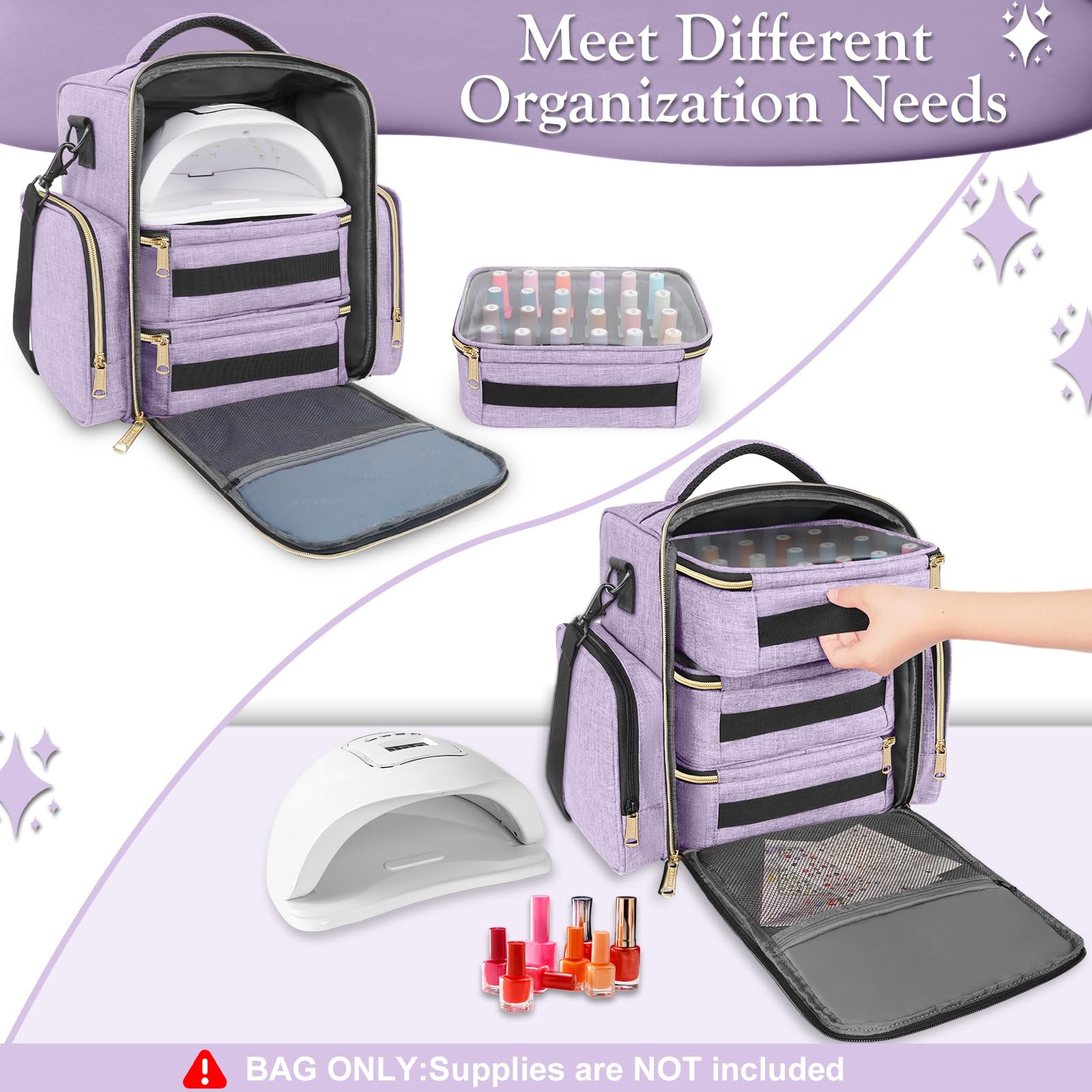 Foto 5 pulgar | El Organizador De Esmaltes De Uñas Yorepek Tiene Capacidad Para 72 Botellas (15 Ml) Con Lámpara - Venta Internacional.