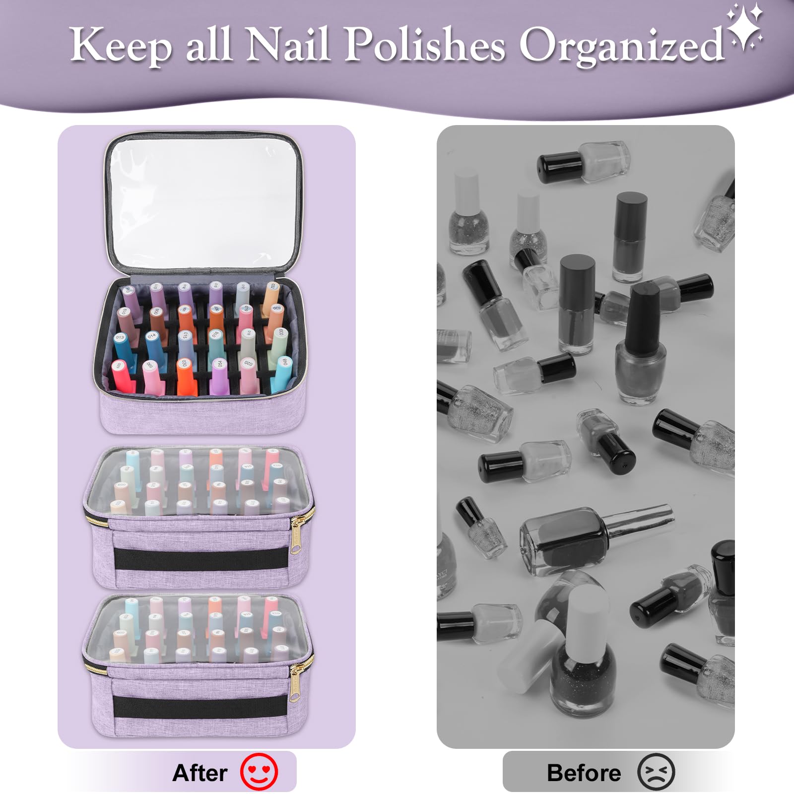 Foto 7 pulgar | El Organizador De Esmaltes De Uñas Yorepek Tiene Capacidad Para 72 Botellas (15 Ml) Con Lámpara - Venta Internacional.