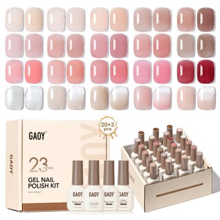 Foto 1 | Kit De Esmaltes De Uñas En Gel Gaoy Nude Pink Glitter, 23 Unidades Con Capa Superior - Venta Internacional.