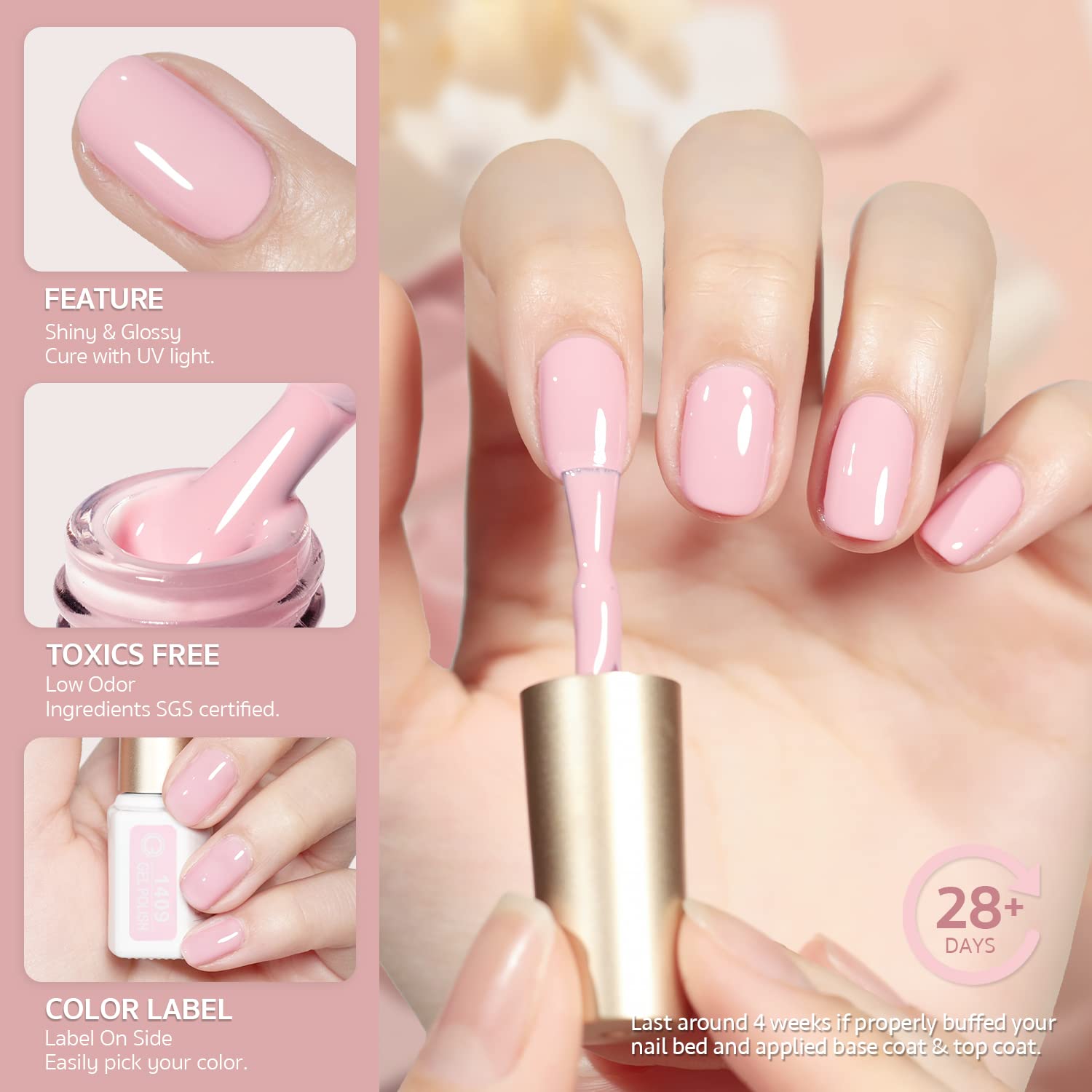 Foto 6 pulgar | Set De Esmaltes De Uñas Gaoy Pink Nude Gel, 6 Colores, 7,3 Ml, Luz Uv - Venta Internacional.