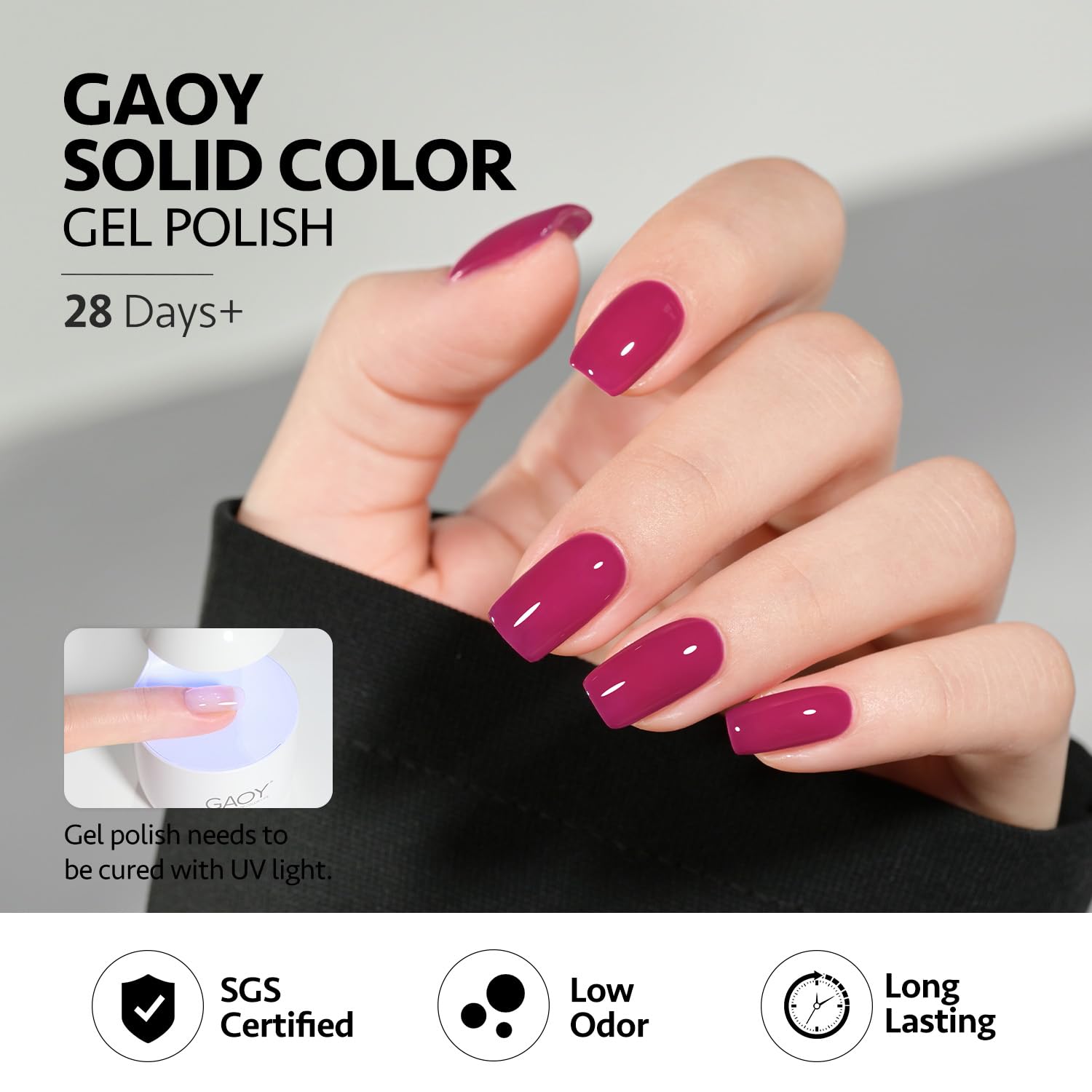 Foto 5 pulgar | Set De Esmaltes De Uñas En Gel Con Purpurina Gaoy, Ojo De Gato Rosa Intenso Con Imán - Venta Internacional.