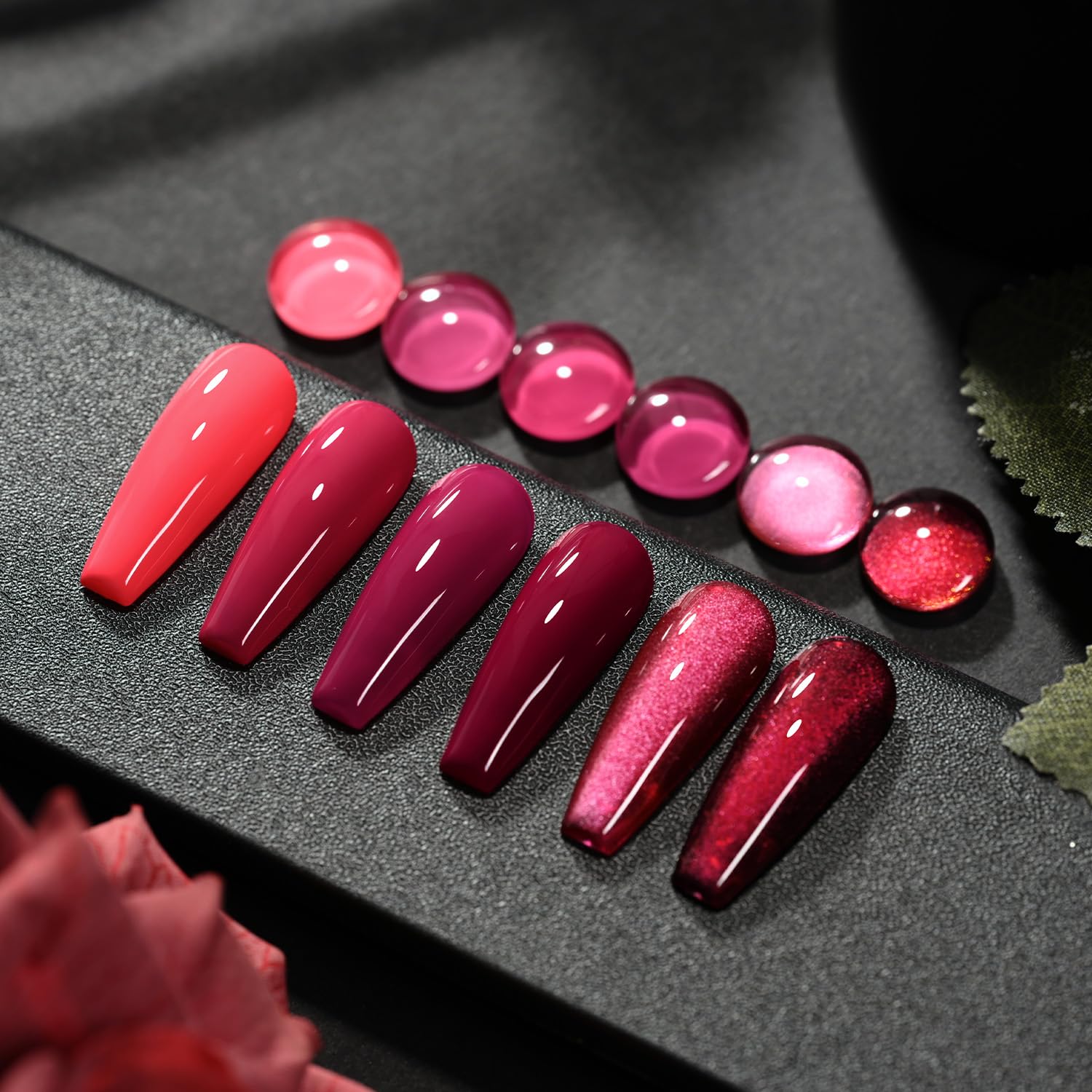 Foto 7 pulgar | Set De Esmaltes De Uñas En Gel Con Purpurina Gaoy, Ojo De Gato Rosa Intenso Con Imán - Venta Internacional.