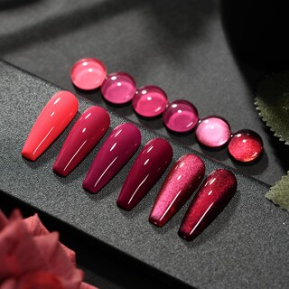 Foto 6 | Set De Esmaltes De Uñas En Gel Con Purpurina Gaoy, Ojo De Gato Rosa Intenso Con Imán - Venta Internacional.