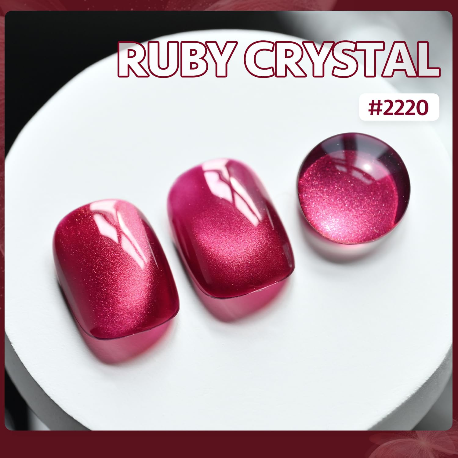 Foto 3 pulgar | Esmalte De Uñas Gaoy Glassy Cat Eye Gel 16 Ml Con Imán 2220 Ruby - Venta Internacional.