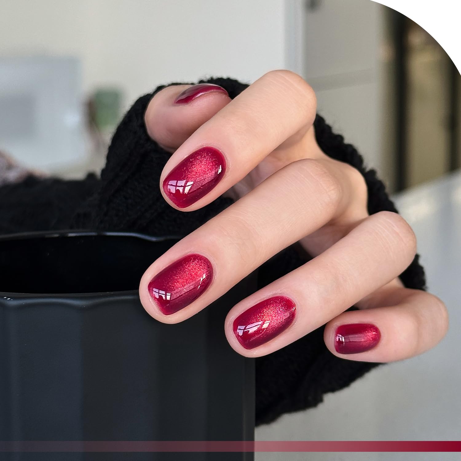 Foto 3 | Esmalte De Uñas Gaoy Glassy Cat Eye Gel 16 Ml Con Imán 2220 Ruby - Venta Internacional.