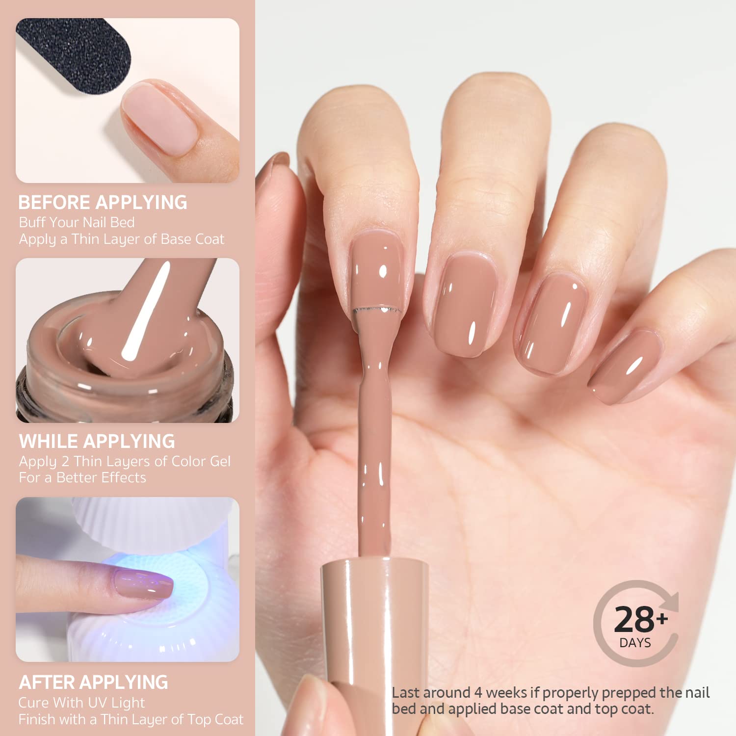 Foto 3 pulgar | Esmalte De Uñas En Gel Gaoy Nude Brown, 16 Ml, Para Manicura - Venta Internacional.