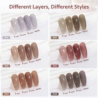 Foto 5 | Set De Esmaltes De Uñas Gaoy Jelly Nude, 6 Colores, 7,3 Ml, Uv Light Cure - Venta Internacional.