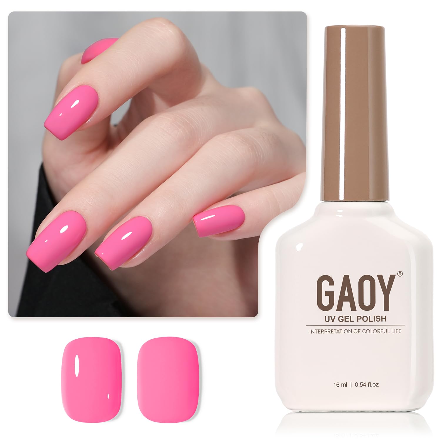 Foto 2 pulgar | Esmalte De Uñas En Gel Gaoy Bright Pink, 16 Ml, Remoja Y Cura Con Luz Uv - Venta Internacional.