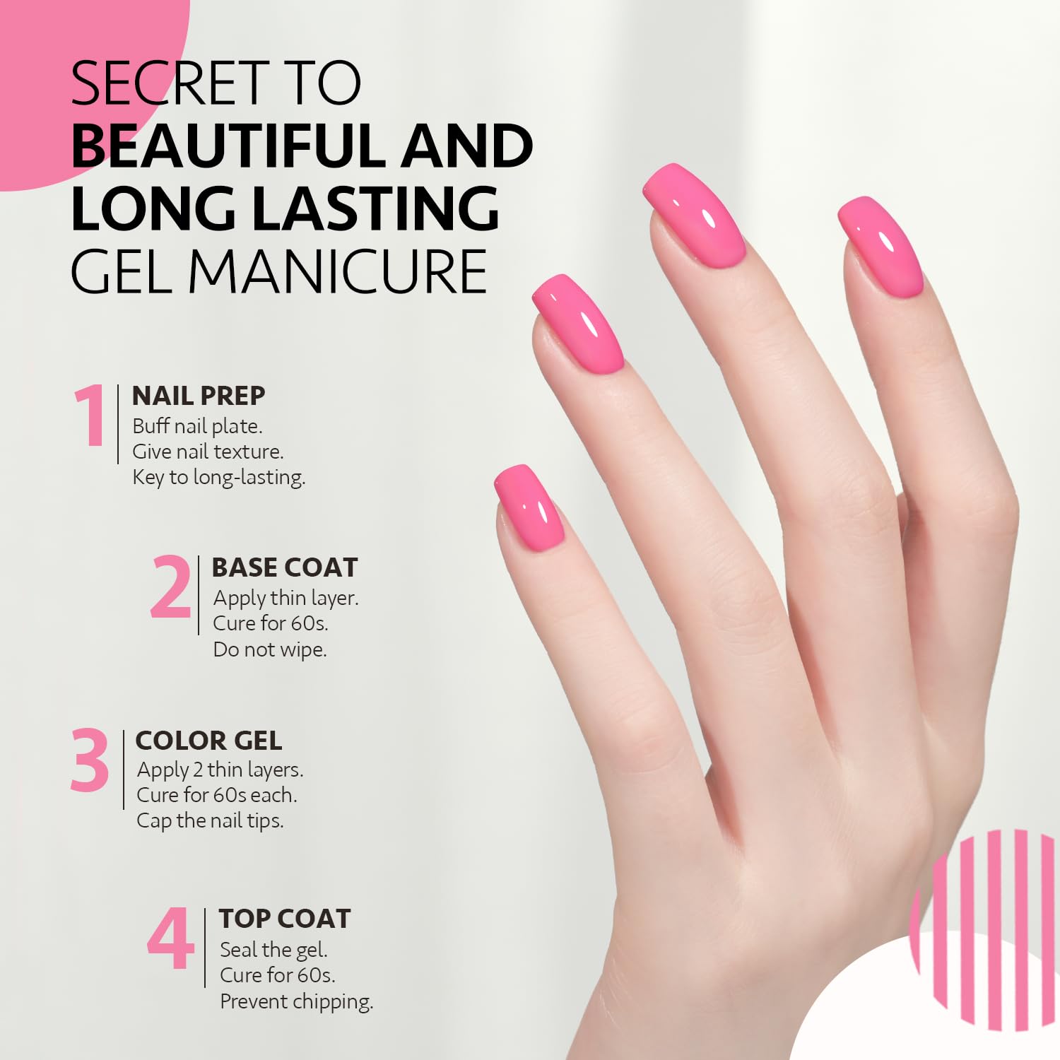 Foto 5 | Esmalte De Uñas En Gel Gaoy Bright Pink, 16 Ml, Remoja Y Cura Con Luz Uv - Venta Internacional.