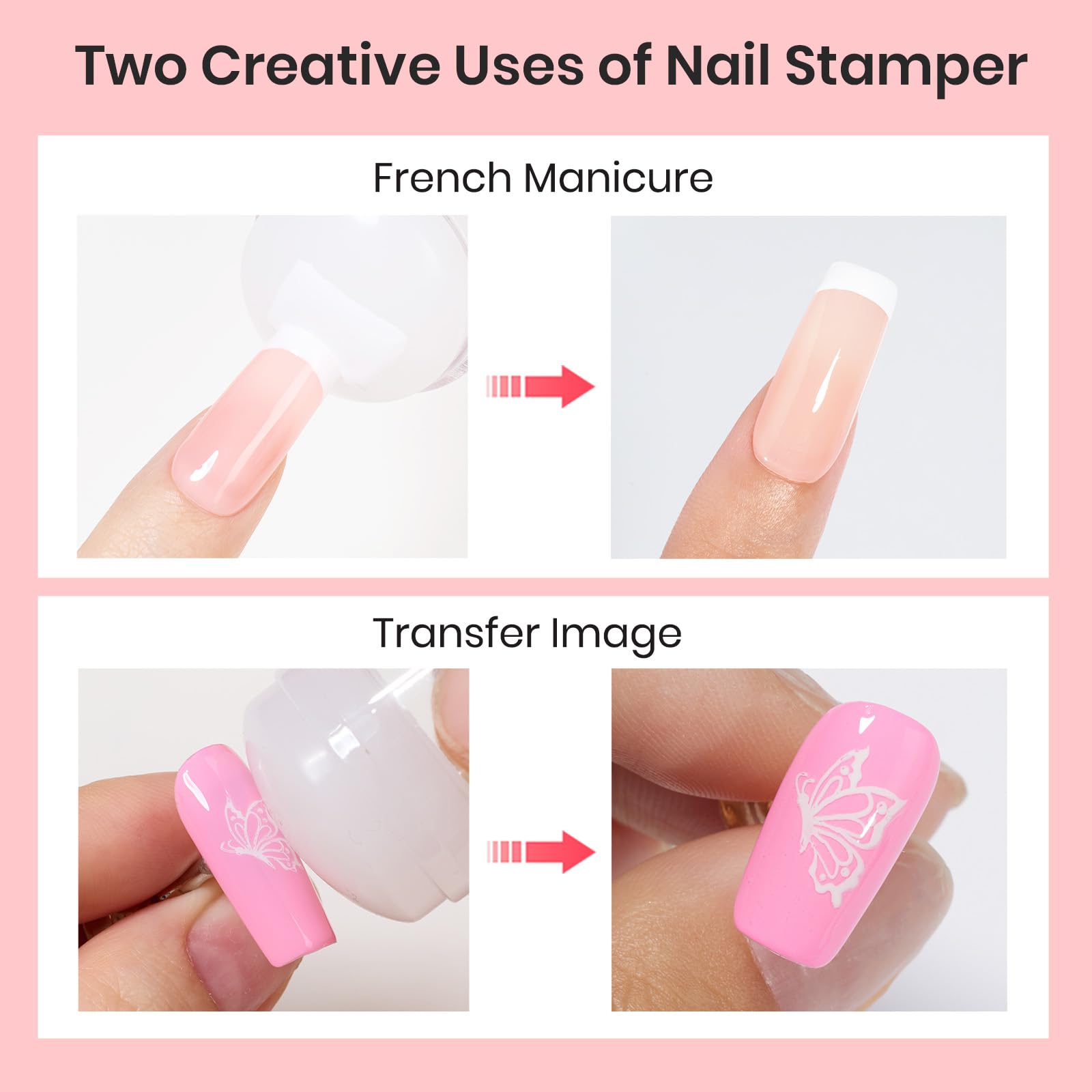 Foto 6 pulgar | Sello De Uñas Con Forma De Escarabajos Con Punta Francesa Y Raspador Para Manicura Mujer - Venta Internacional.