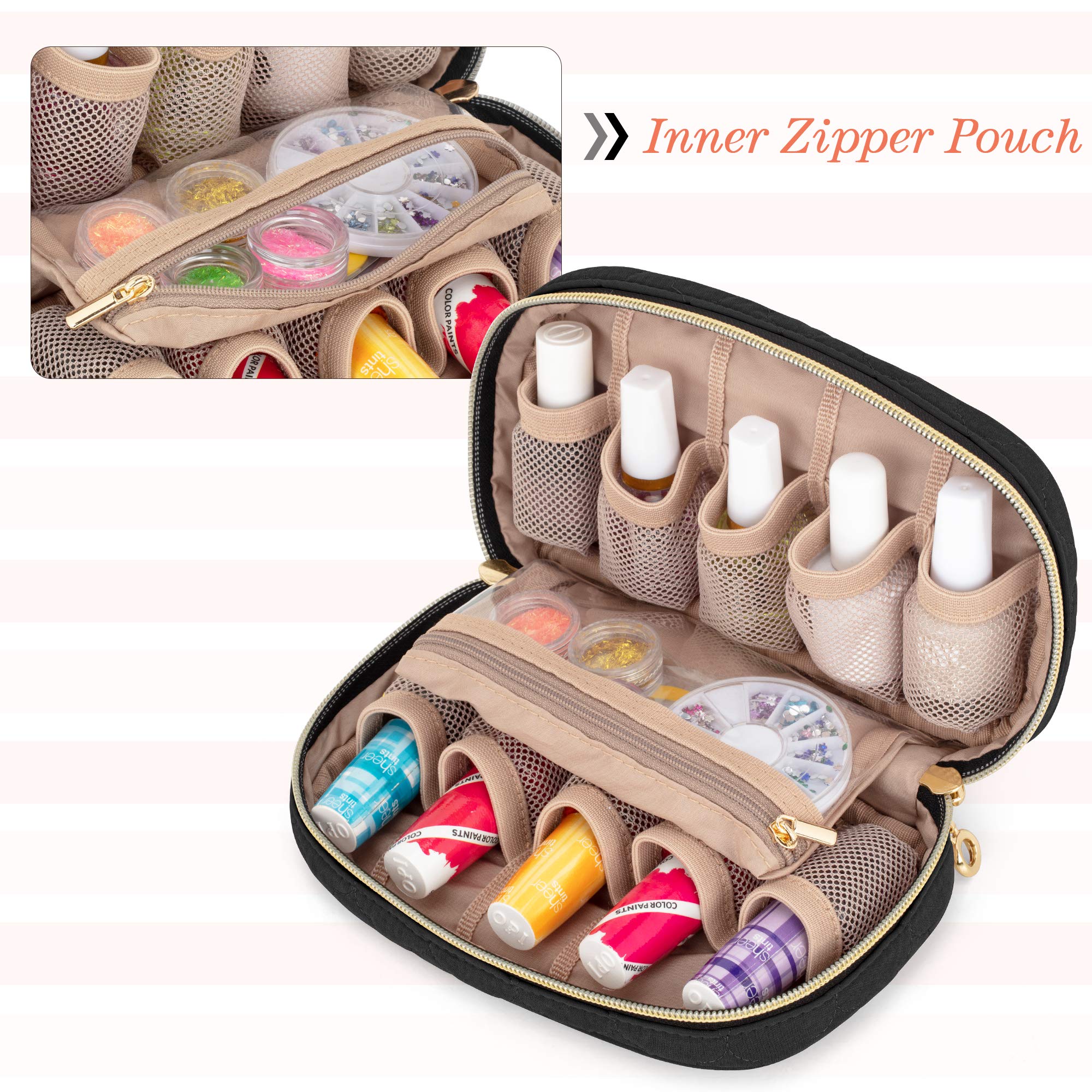 Foto 3 pulgar | Estuche De Esmalte De Uñas Luxja Con Capacidad Para 10 Botellas De 15 Ml Con Bolsillos Con Cierre - Venta Internacional