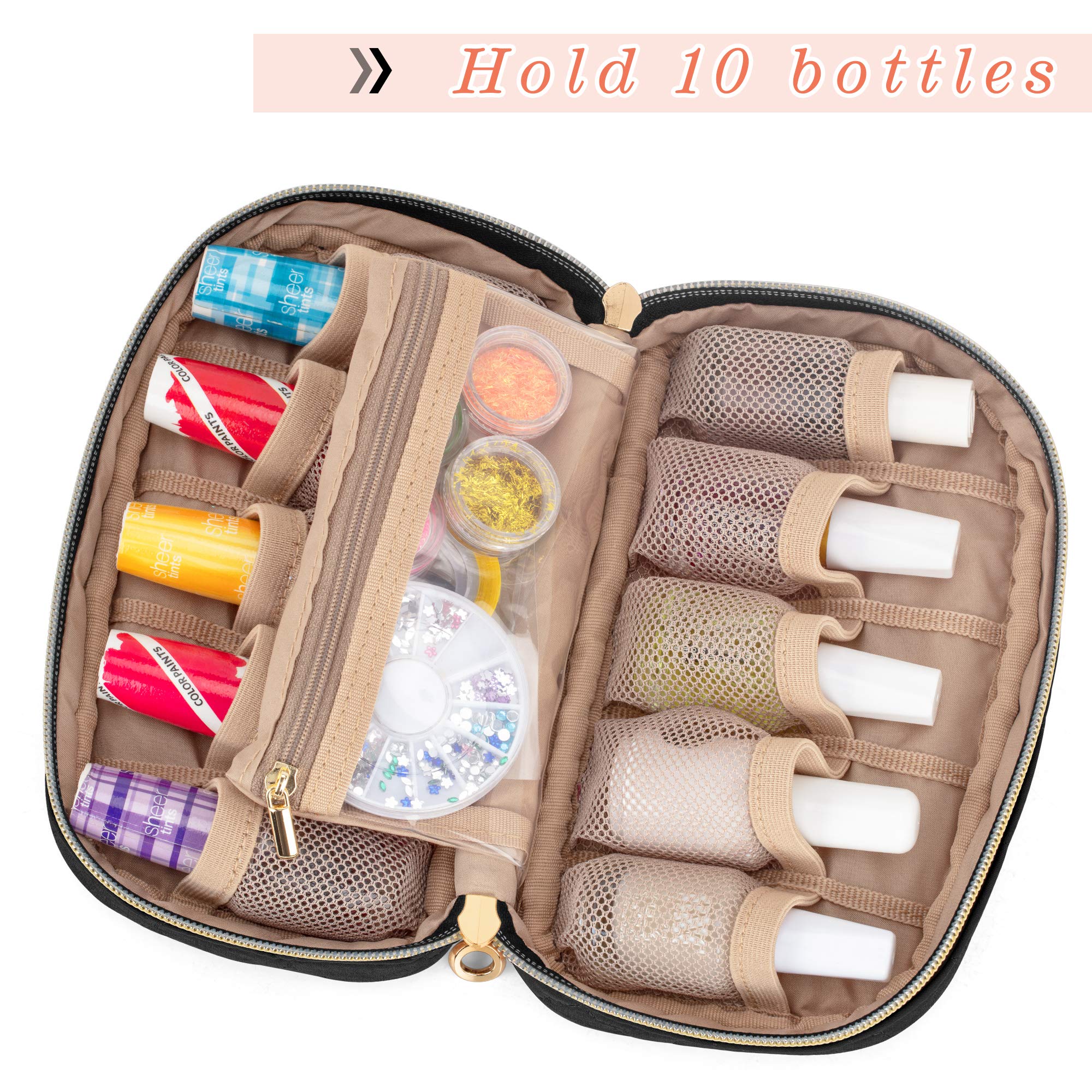 Foto 4 pulgar | Estuche De Esmalte De Uñas Luxja Con Capacidad Para 10 Botellas De 15 Ml Con Bolsillos Con Cierre - Venta Internacional