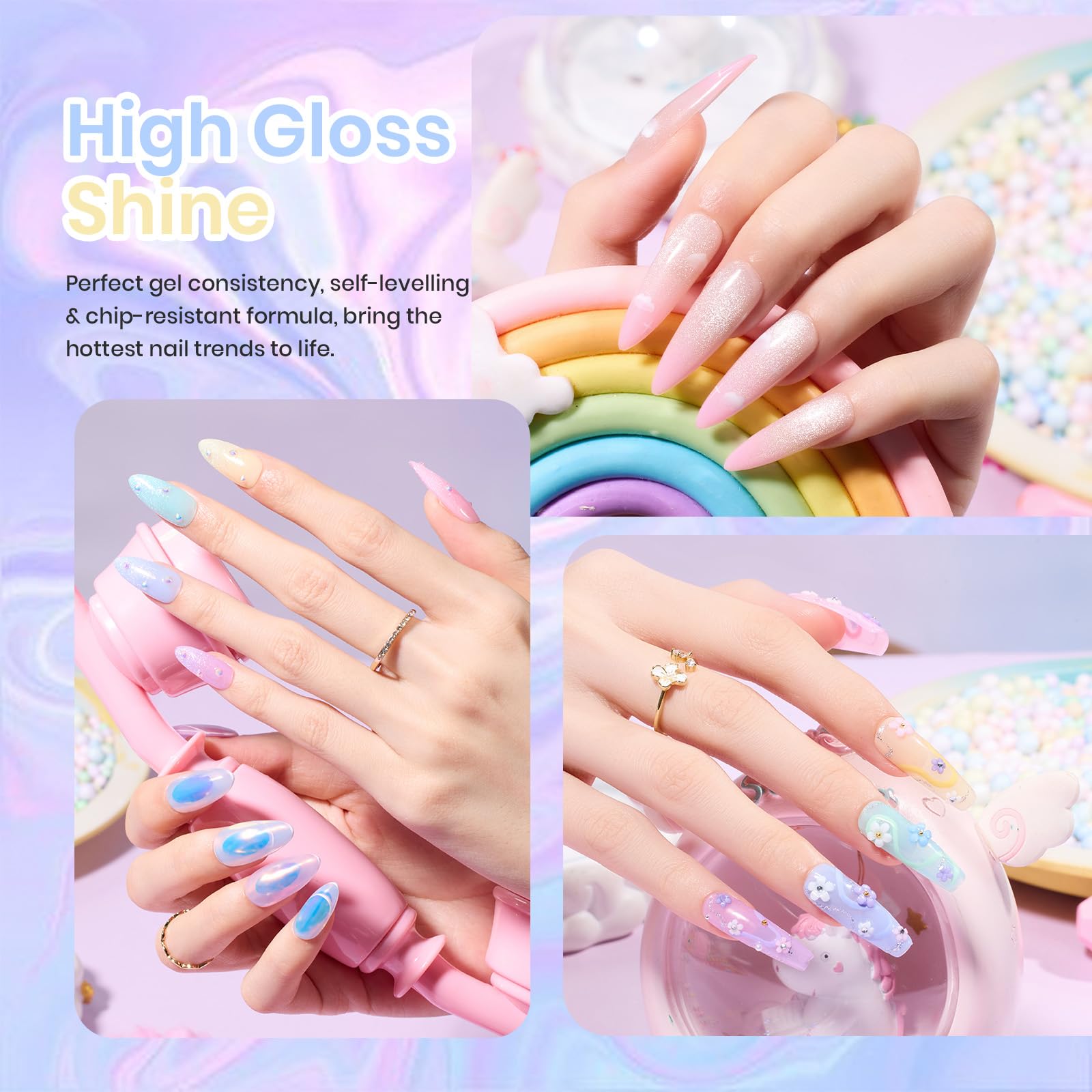 Foto 5 | Set De Esmaltes De Uñas En Gel Beetles Jelly Spring Pastel, 6 Colores - Venta Internacional.