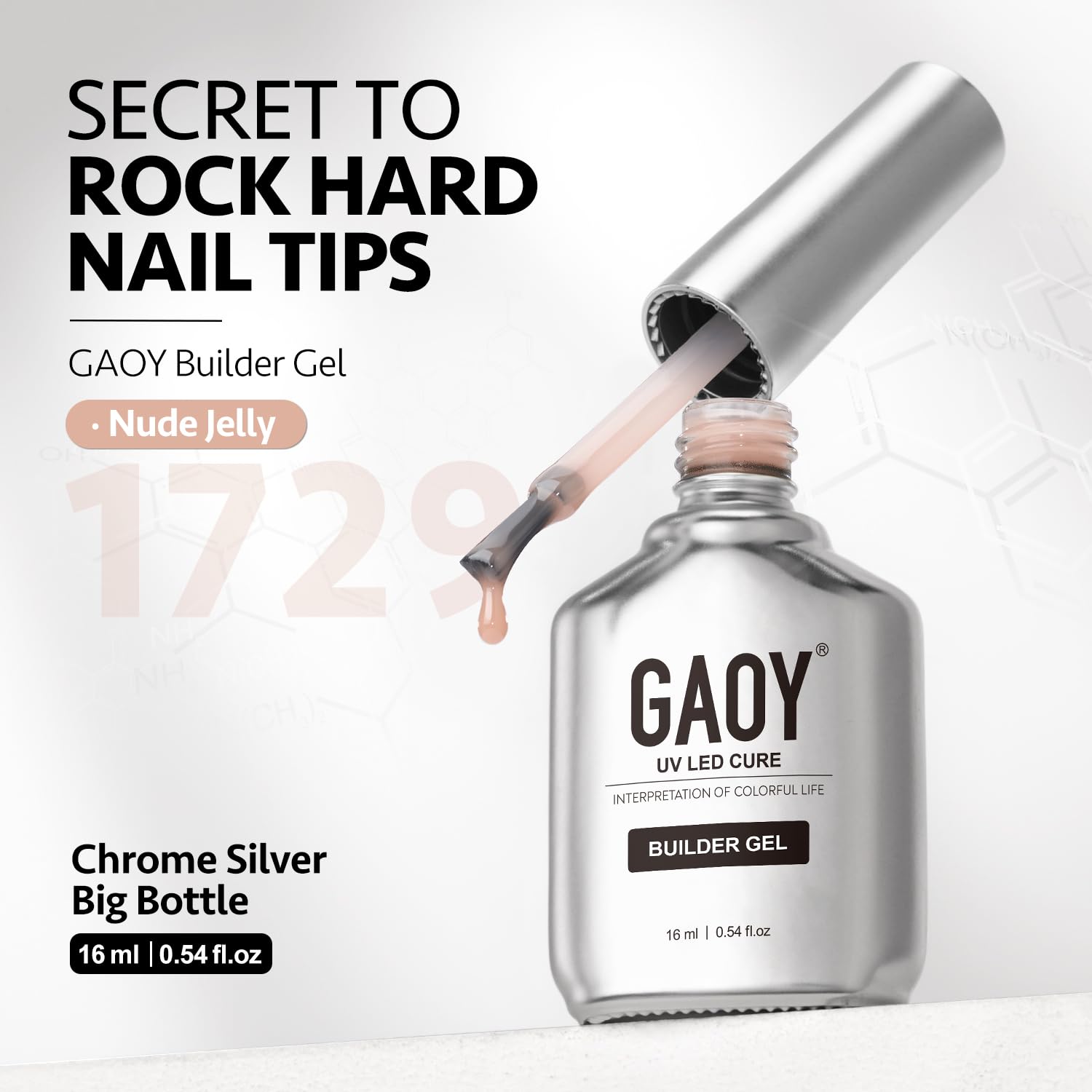 Foto 7 pulgar | Gel Formador De Uñas Gaoy, 16 Ml, Fortalecedor De Uñas, Remojo Uv 1729 Nude - Venta Internacional.