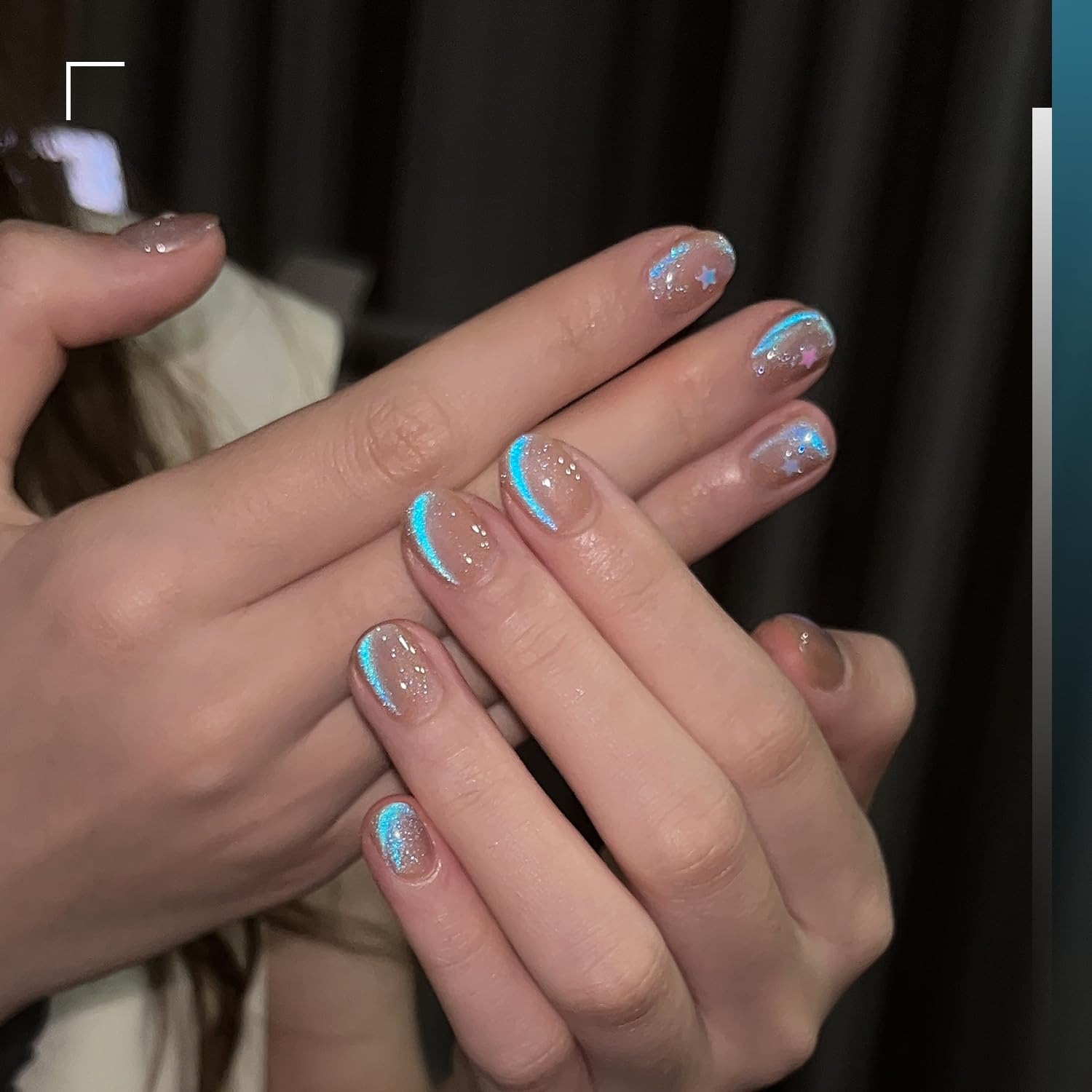 Foto 4 pulgar | Esmalte De Uñas Gaoy Cat Eye Gel, 16 Ml, Purpurina Azul Con Base Nude - Venta Internacional.