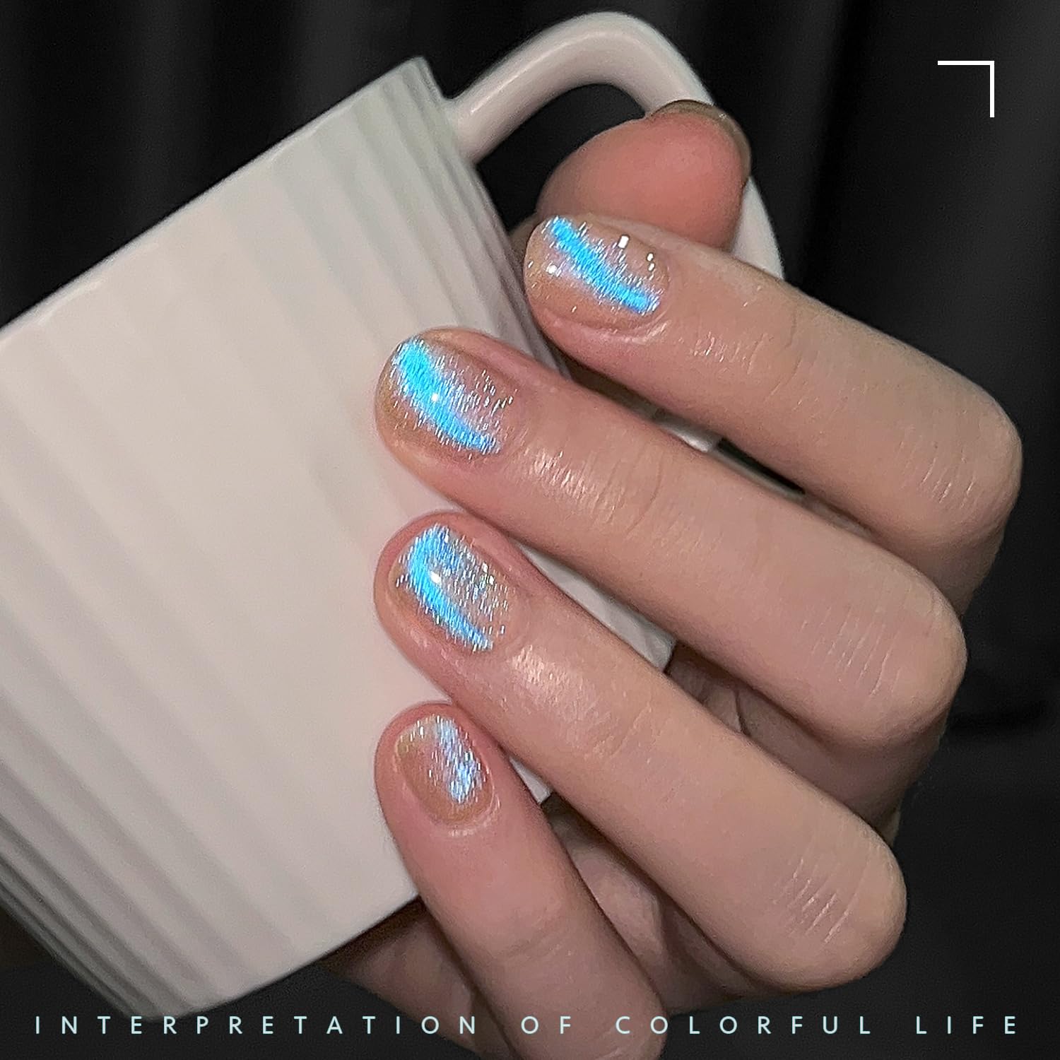 Foto 5 pulgar | Esmalte De Uñas Gaoy Cat Eye Gel, 16 Ml, Purpurina Azul Con Base Nude - Venta Internacional.