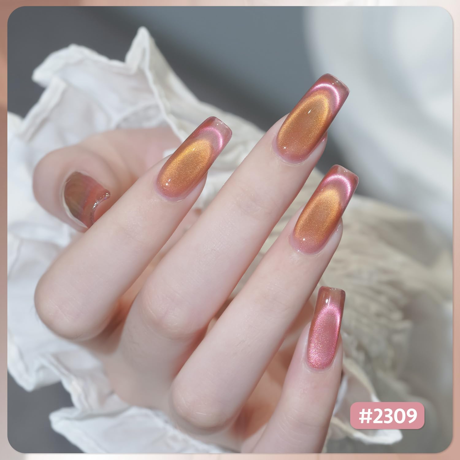Foto 4 pulgar | Set De Esmaltes De Uñas Gaoy Cat Eye Gel Con Imán Con Purpurina Rosa Y Verde - Venta Internacional.