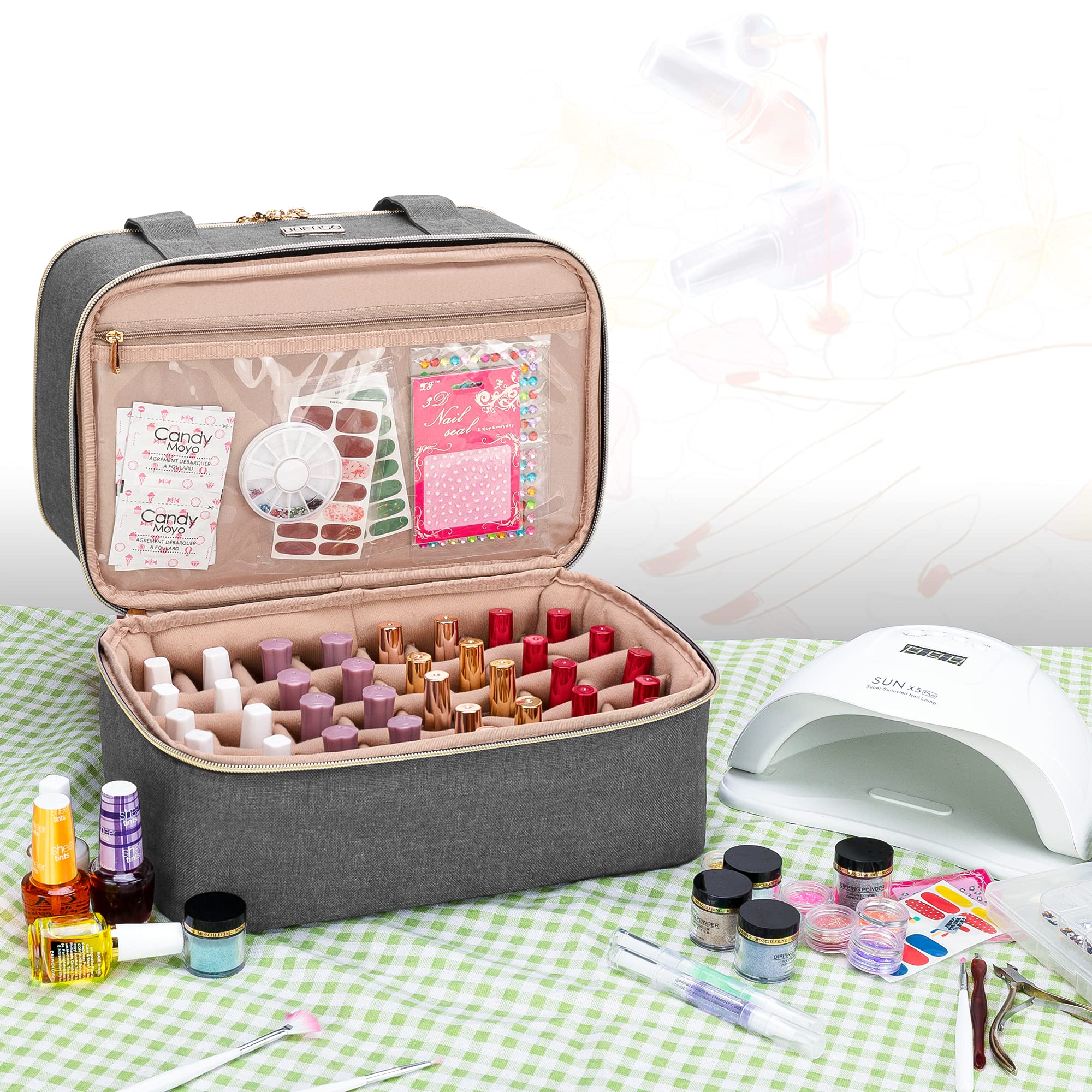 Foto 6 | Organizador De Esmaltes De Uñas Bafaso Con Capacidad Para 40 Botellas Y Lámpara De Uñas - Venta Internacional.