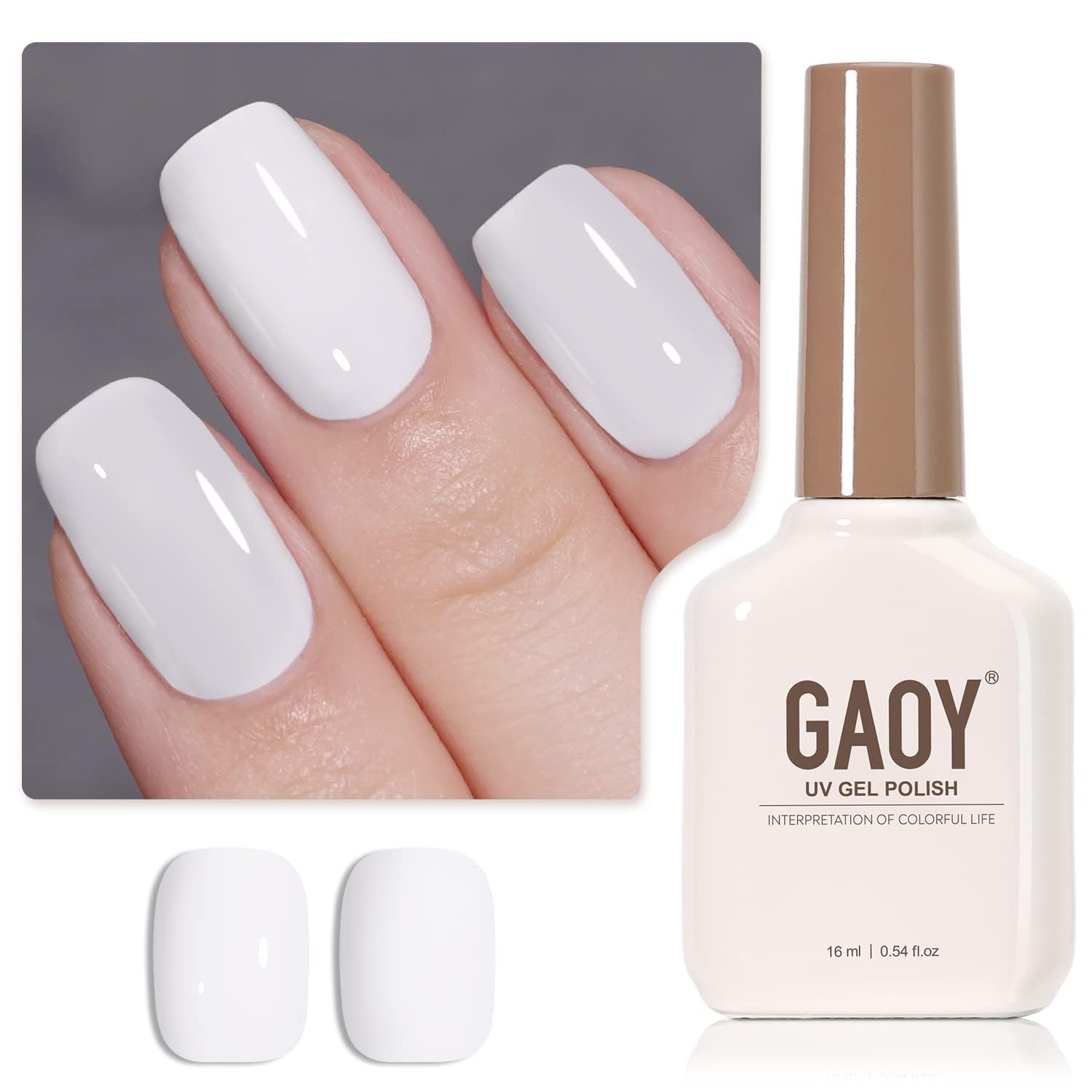 Esmalte De Uñas En Gel Gaoy White, 16 Ml, Remoja Y Cura Con Luz Uv - Venta Internacional.