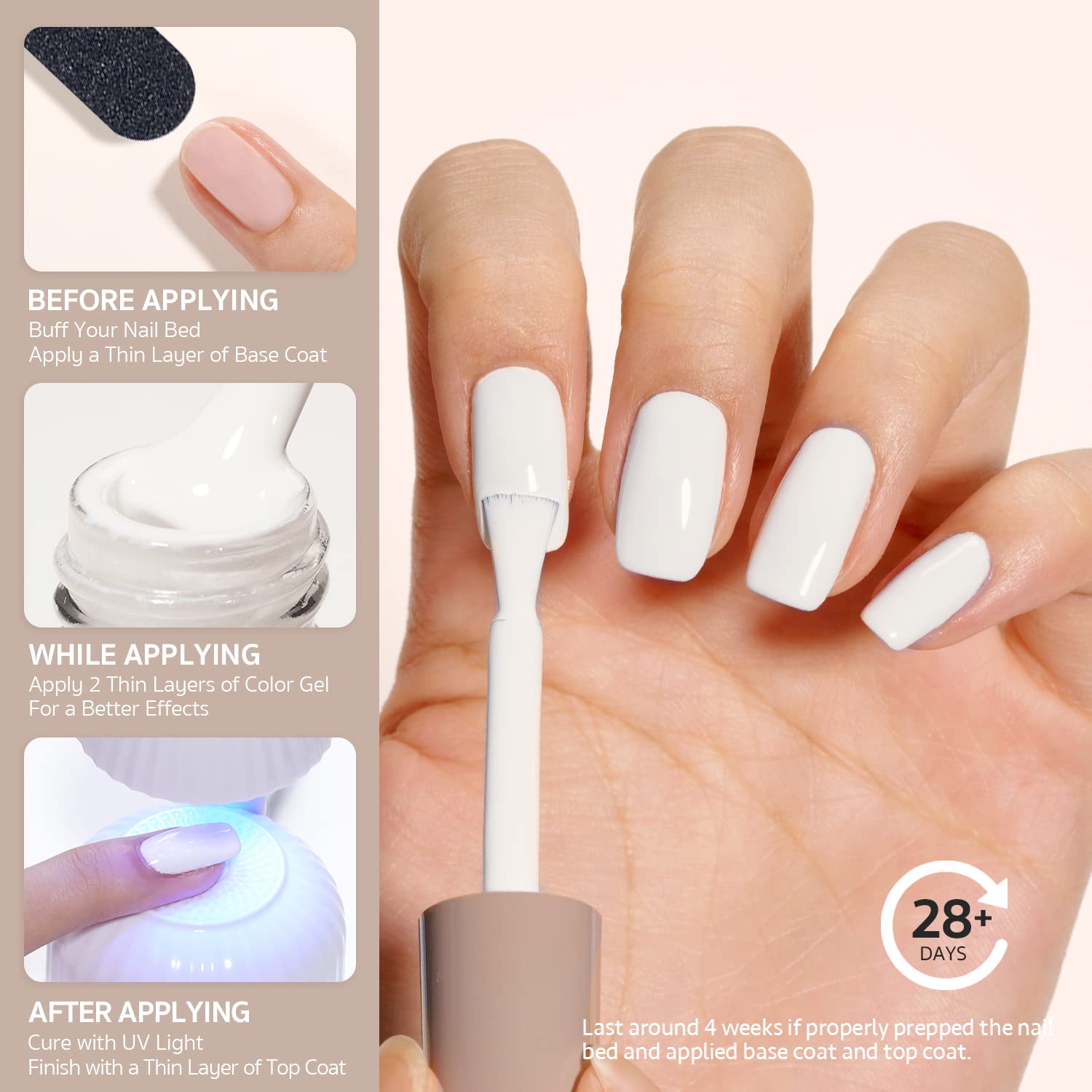 Foto 5 pulgar | Esmalte De Uñas En Gel Gaoy White, 16 Ml, Remoja Y Cura Con Luz Uv - Venta Internacional.