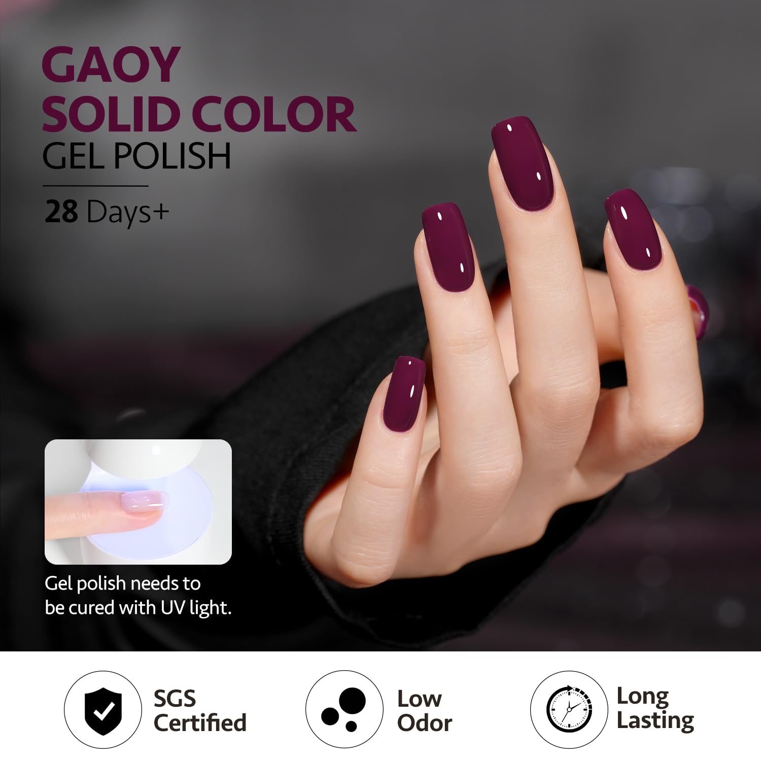 Foto 5 pulgar | Esmalte De Uñas Gaoy Purple Gel, 16 Ml, Remoja Y Cura Con Luz Uv - Venta Internacional.