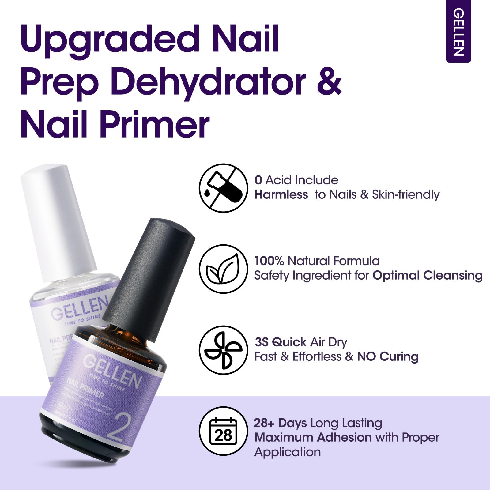 Foto 3 pulgar | Deshidratador E Imprimador De Uñas Gellen, Sin Hemas Ni Ácidos, 30 Ml - Venta Internacional.