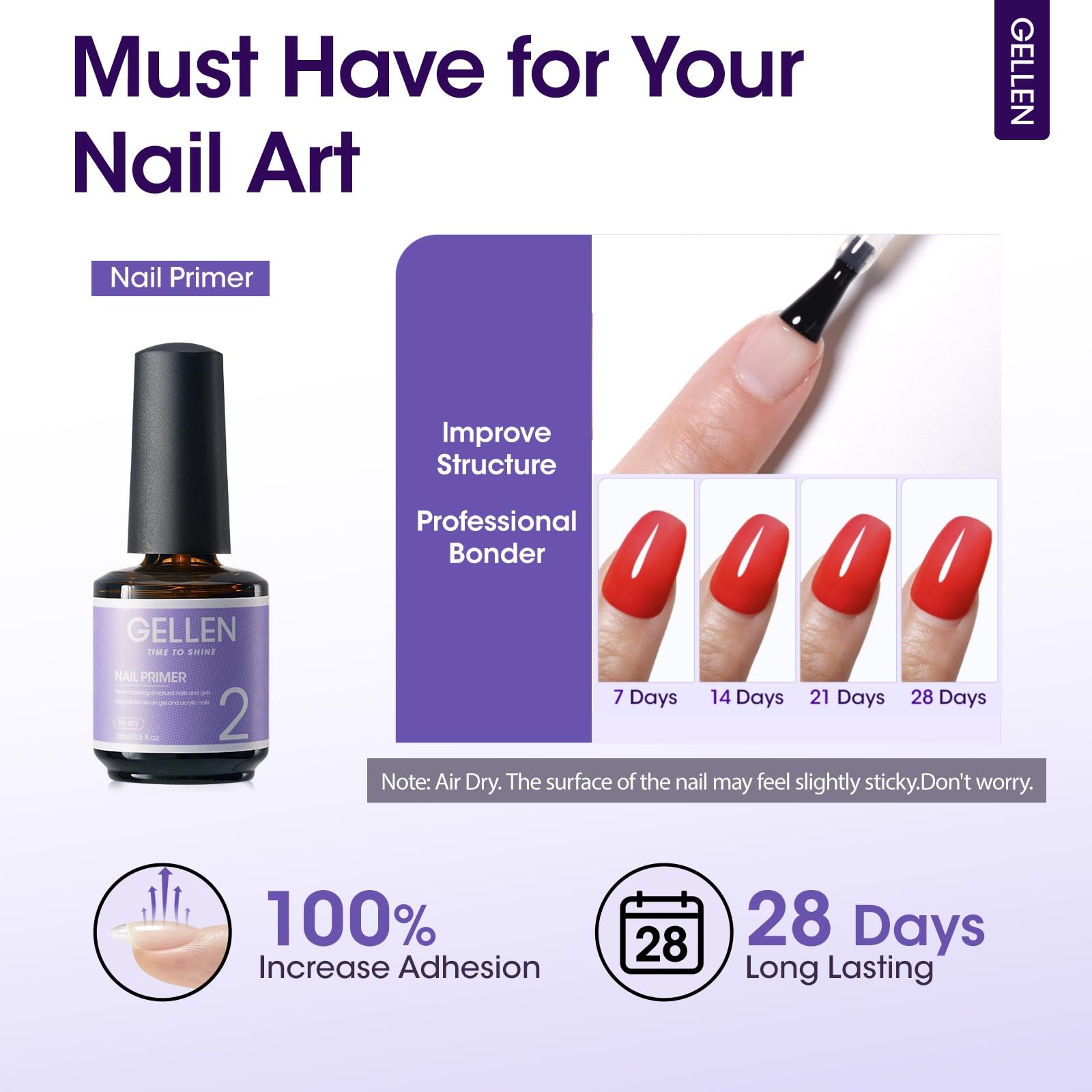 Foto 6 pulgar | Deshidratador E Imprimador De Uñas Gellen, Sin Hemas Ni Ácidos, 30 Ml - Venta Internacional.