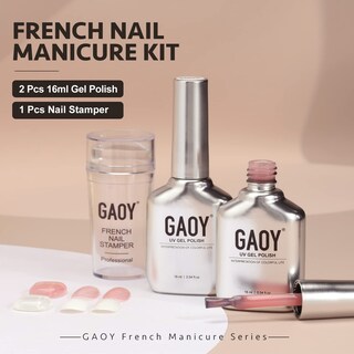Foto 6 | Set De Manicura Francesa Gaoy, Sellador De Uñas Con 2 Esmaltes De Gel - Venta Internacional.