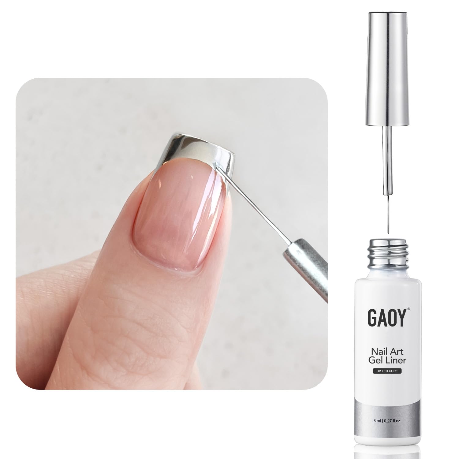 Foto 2 pulgar | Esmalte De Uñas En Gel Gaoy Cromado Plateado, 8 Ml, Efecto Espejo 3d - Venta Internacional.
