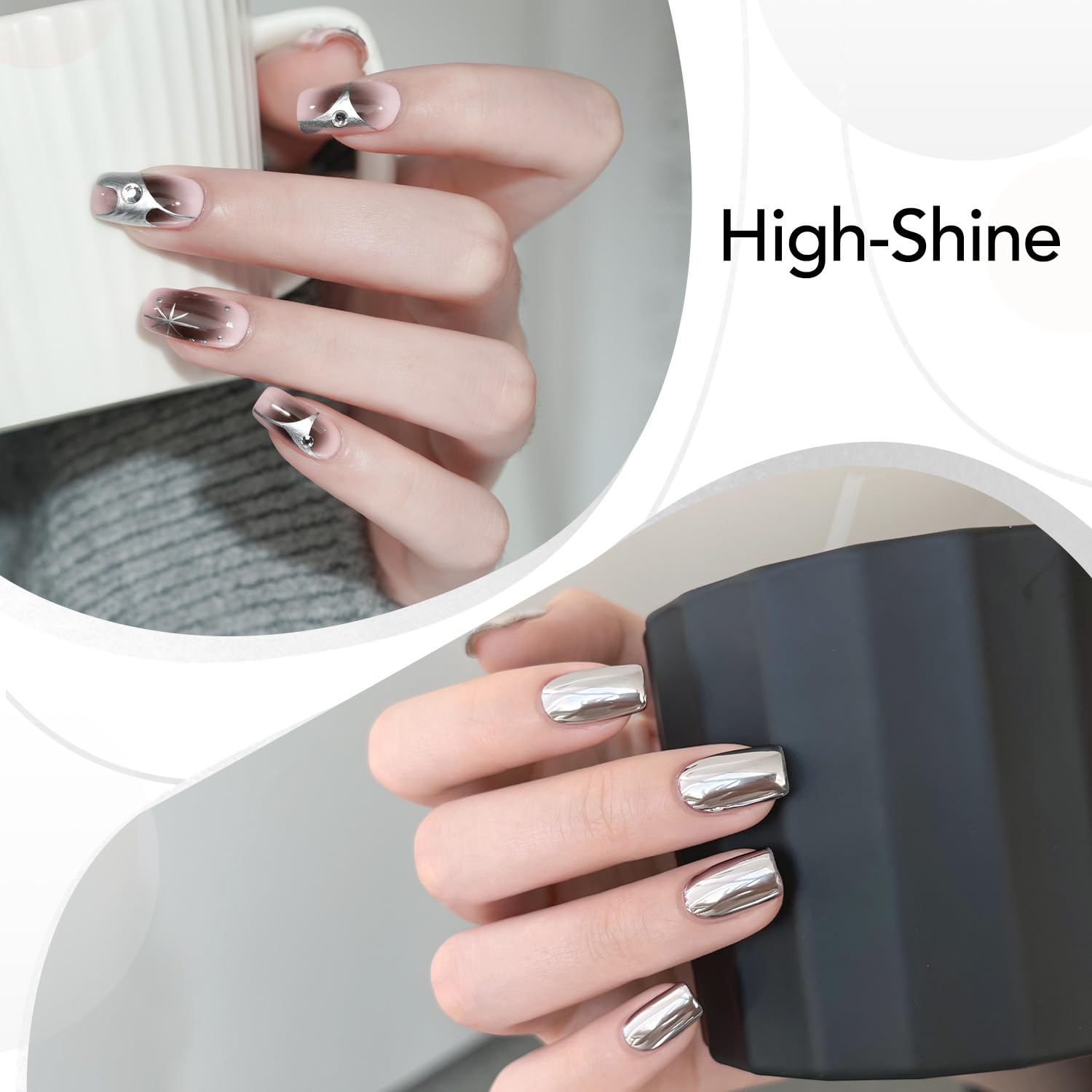 Foto 5 pulgar | Esmalte De Uñas En Gel Gaoy Cromado Plateado, 8 Ml, Efecto Espejo 3d - Venta Internacional.