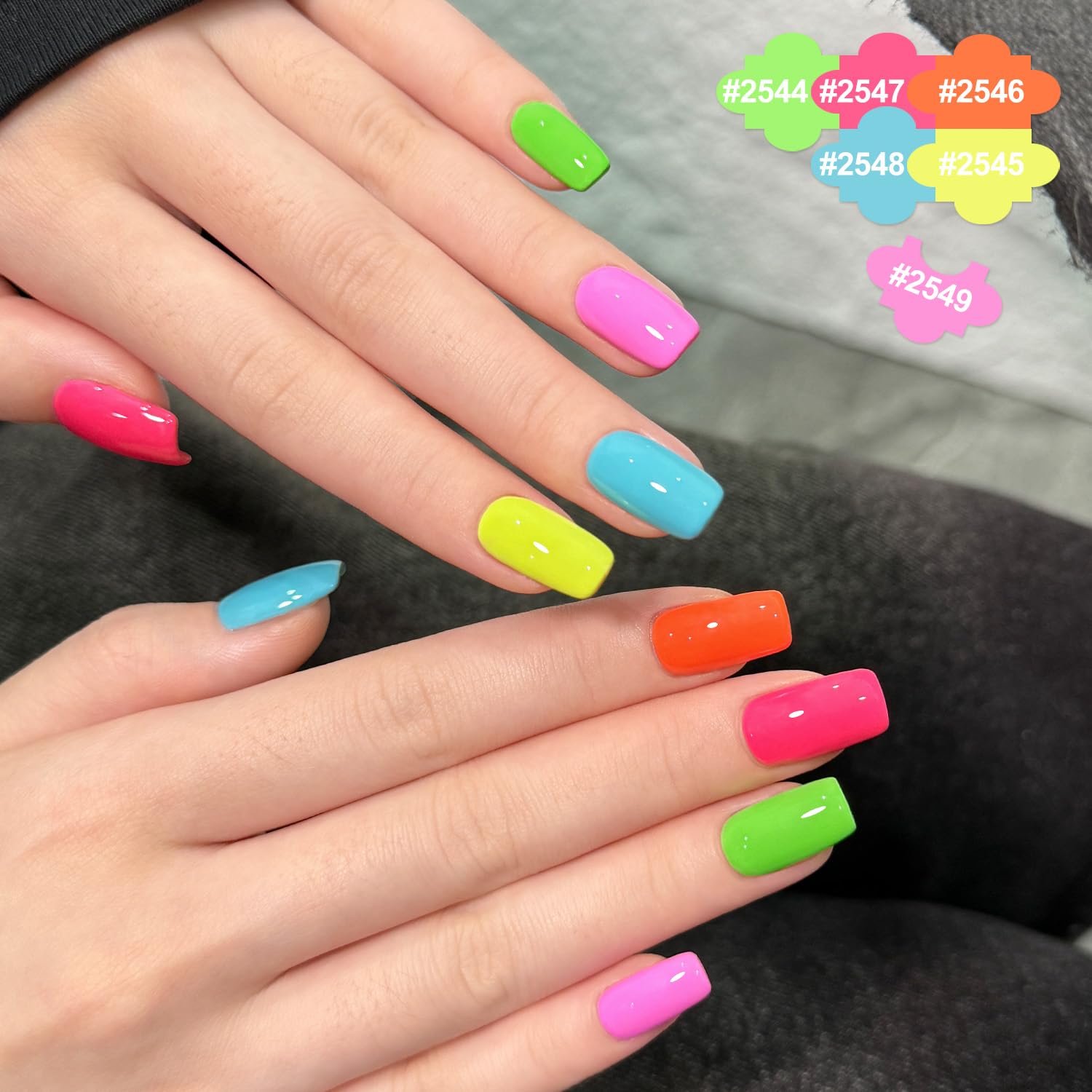 Foto 4 pulgar | Set De Esmaltes De Uñas En Gel Gaoy, Verde Neón Y Rosa, 6 Colores, 7,3 Ml - Venta Internacional.