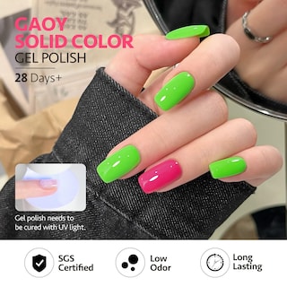 Foto 5 | Set De Esmaltes De Uñas En Gel Gaoy, Verde Neón Y Rosa, 6 Colores, 7,3 Ml - Venta Internacional.