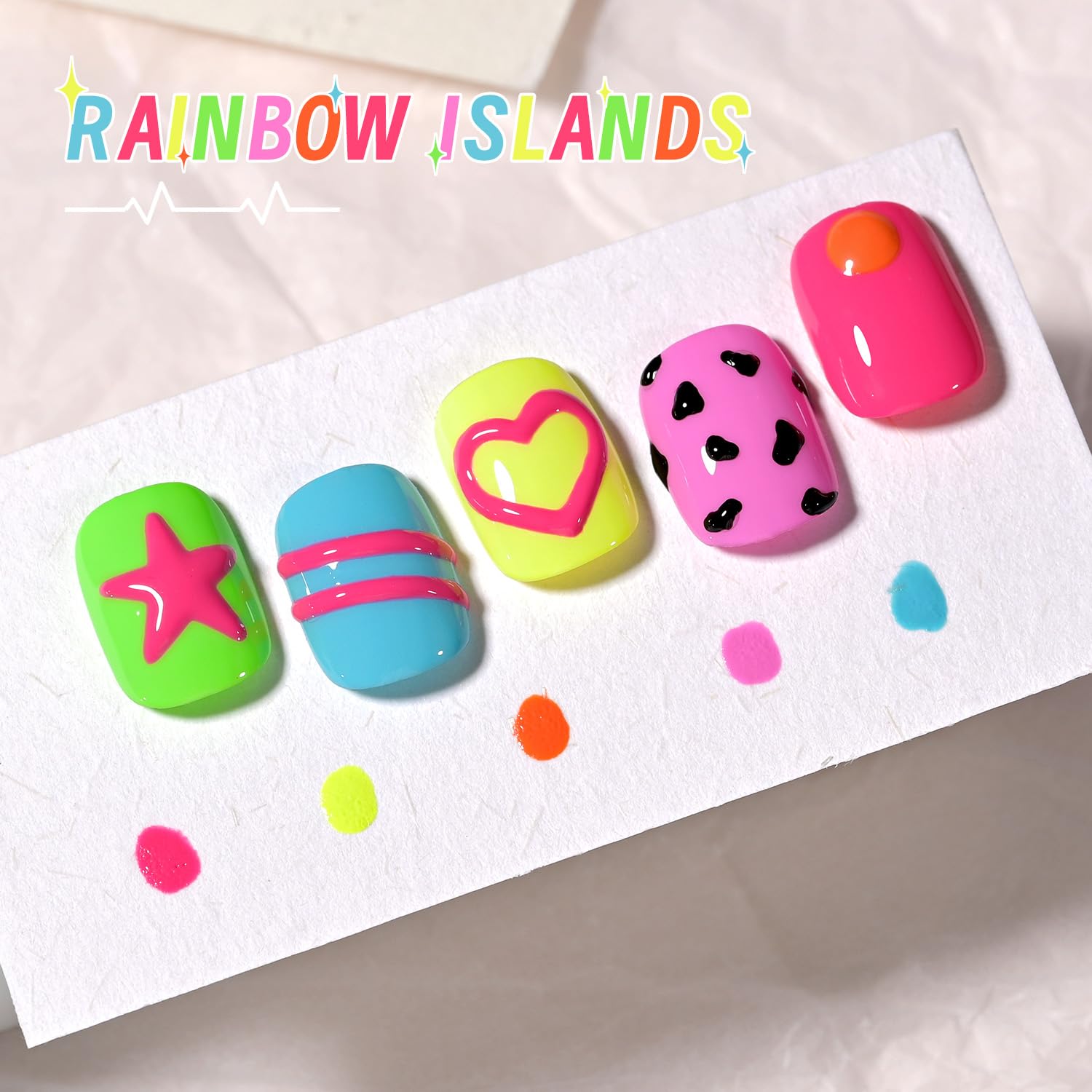 Foto 6 | Set De Esmaltes De Uñas En Gel Gaoy, Verde Neón Y Rosa, 6 Colores, 7,3 Ml - Venta Internacional.