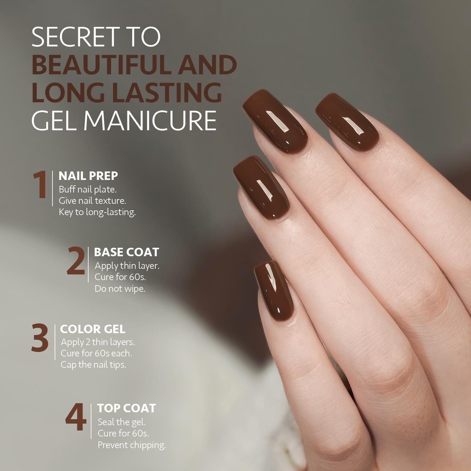 Foto 5 pulgar | Esmalte De Uñas En Gel Gaoy Brown, 16 Ml, Remoja Y Cura Con Luz Uv - Venta Internacional.