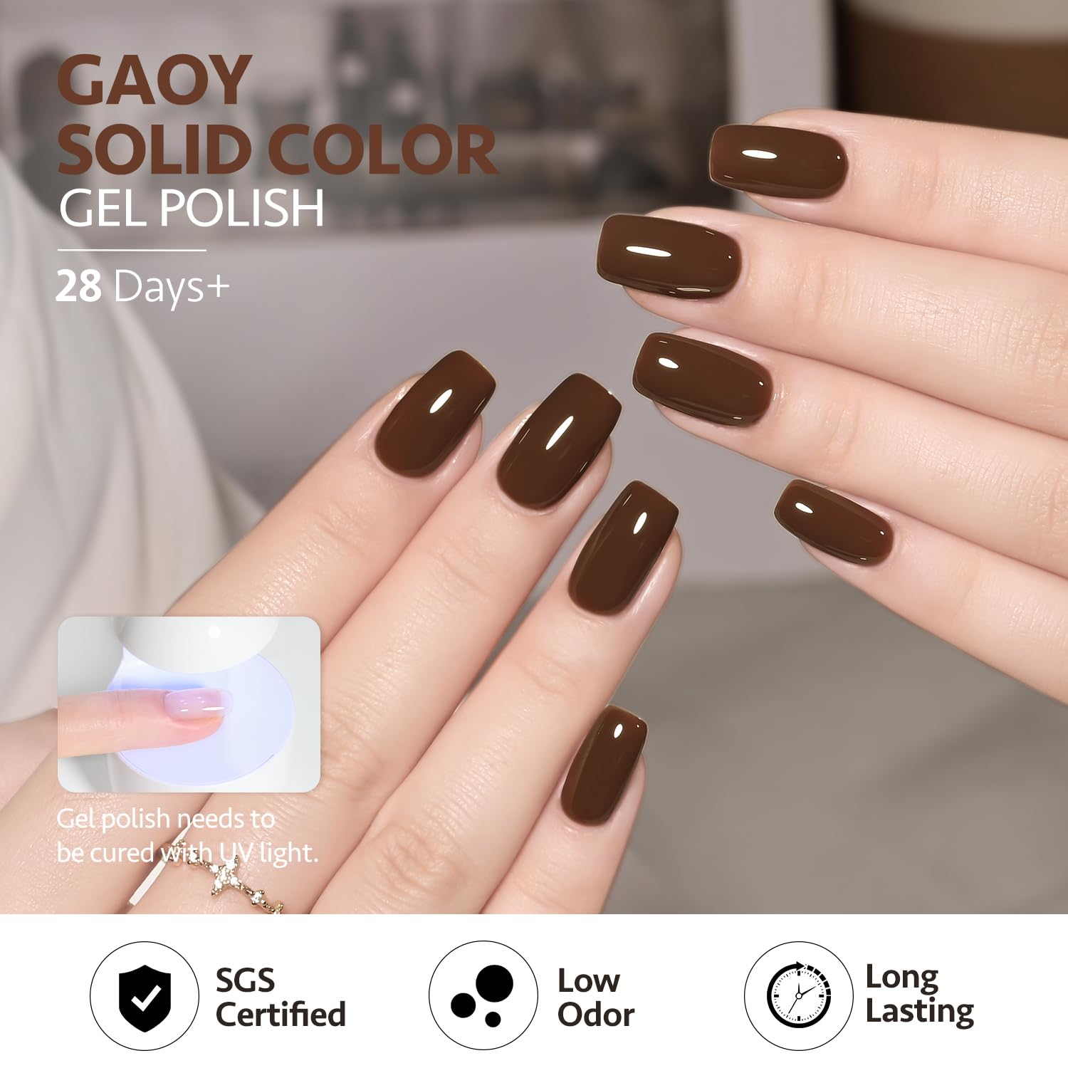Foto 6 pulgar | Esmalte De Uñas En Gel Gaoy Brown, 16 Ml, Remoja Y Cura Con Luz Uv - Venta Internacional.
